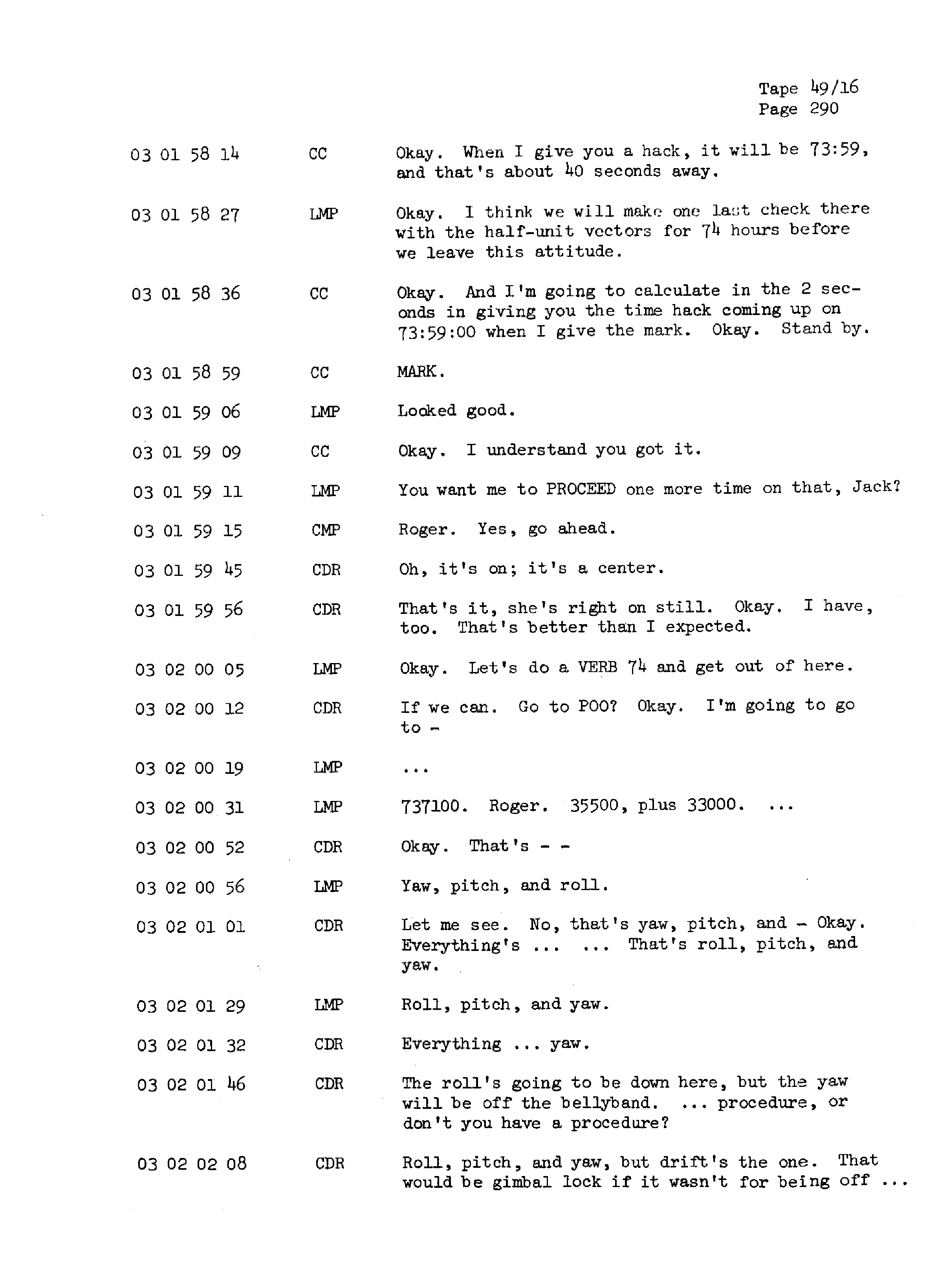 Page 297 of Apollo 13’s original transcript