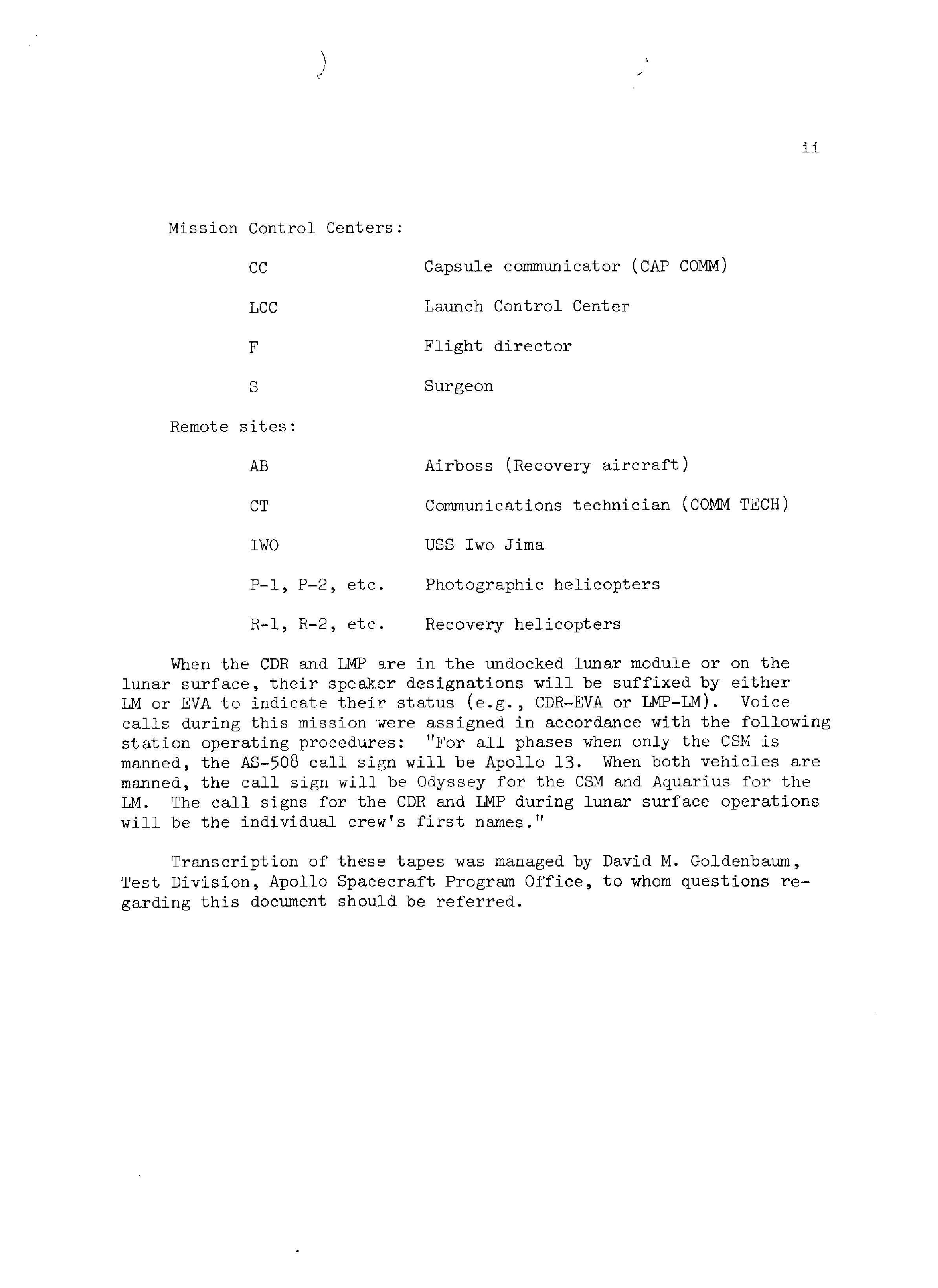 Page 3 of Apollo 13’s original transcript