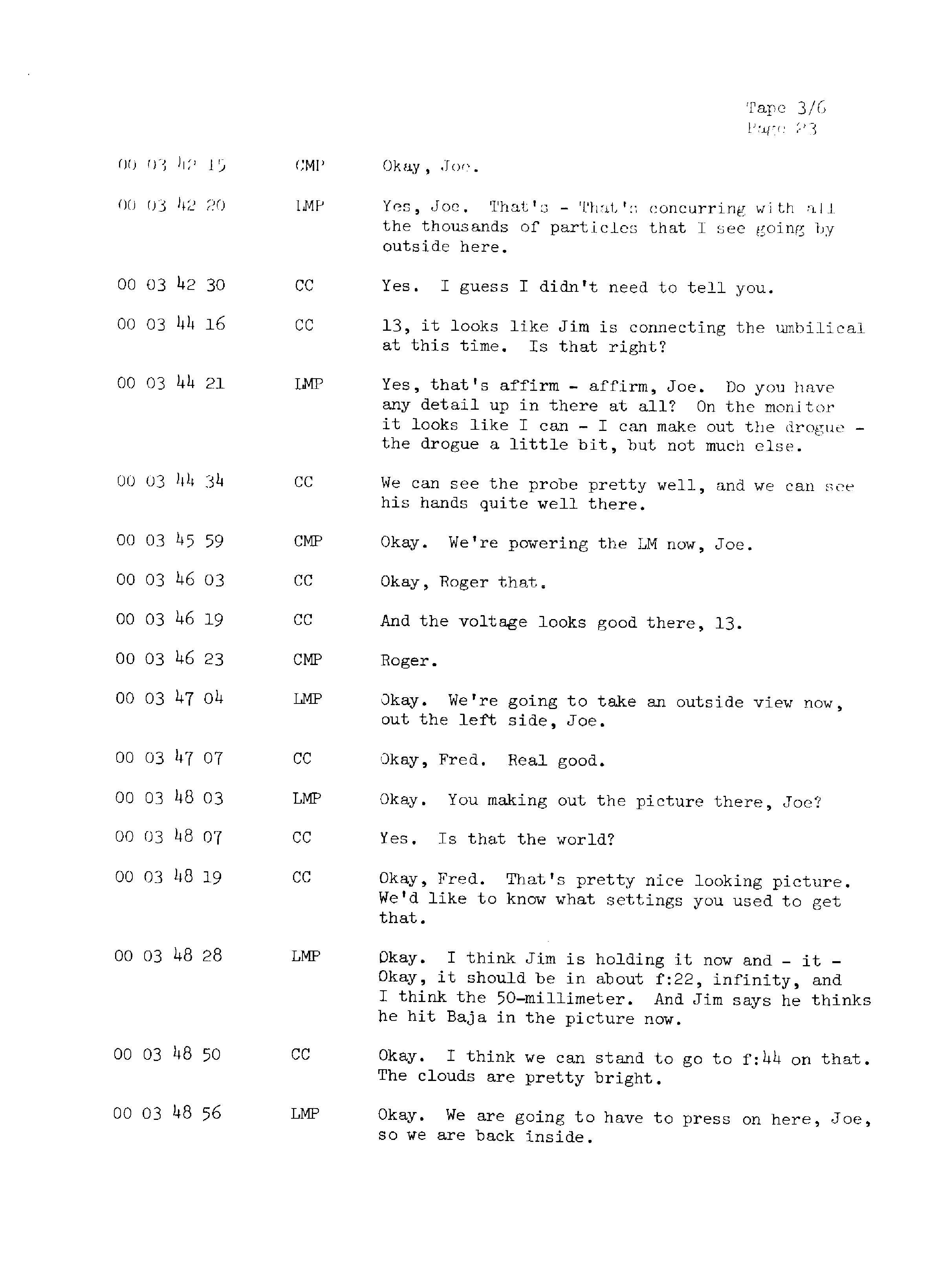 Page 30 of Apollo 13’s original transcript
