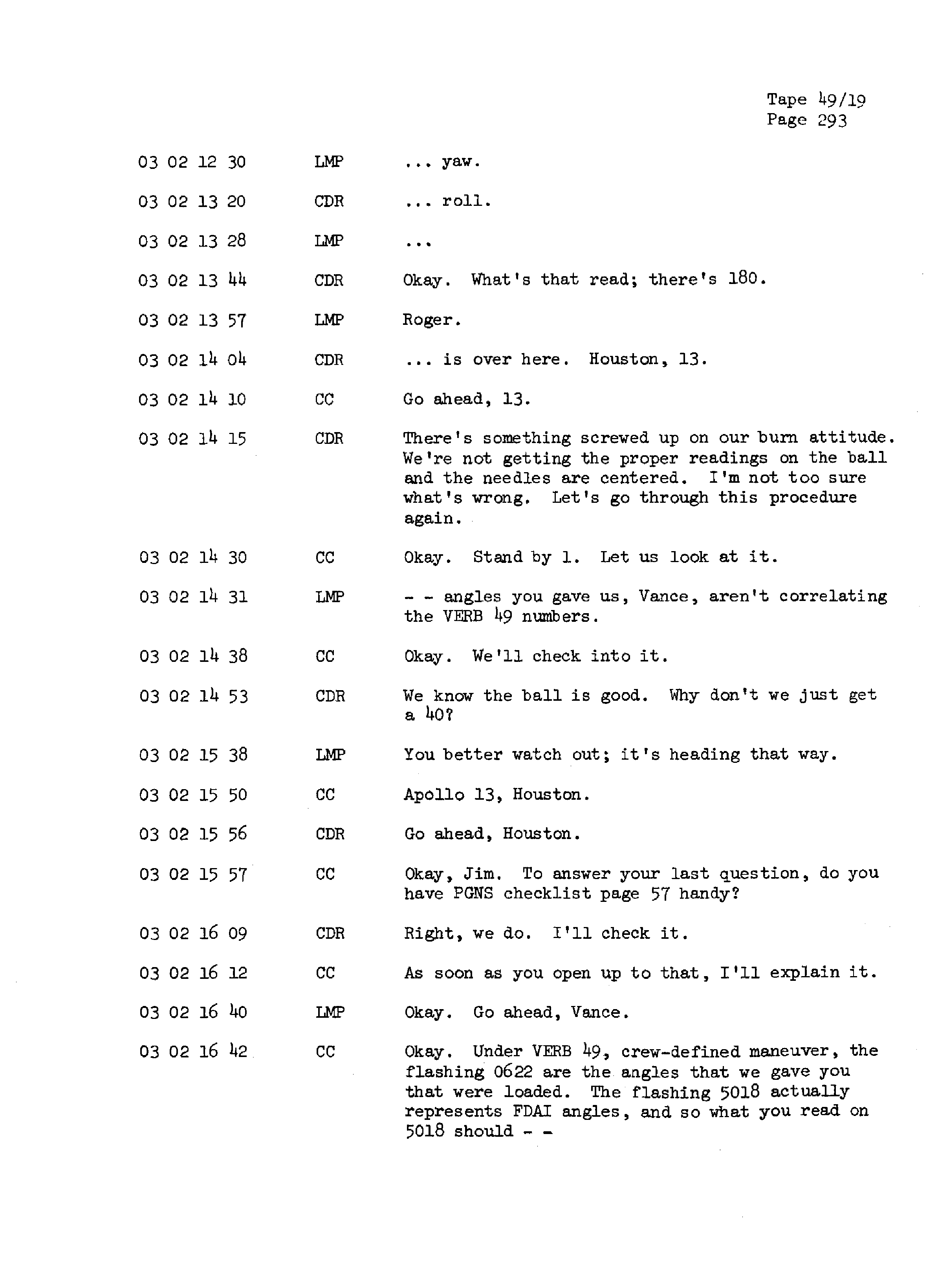 Page 300 of Apollo 13’s original transcript