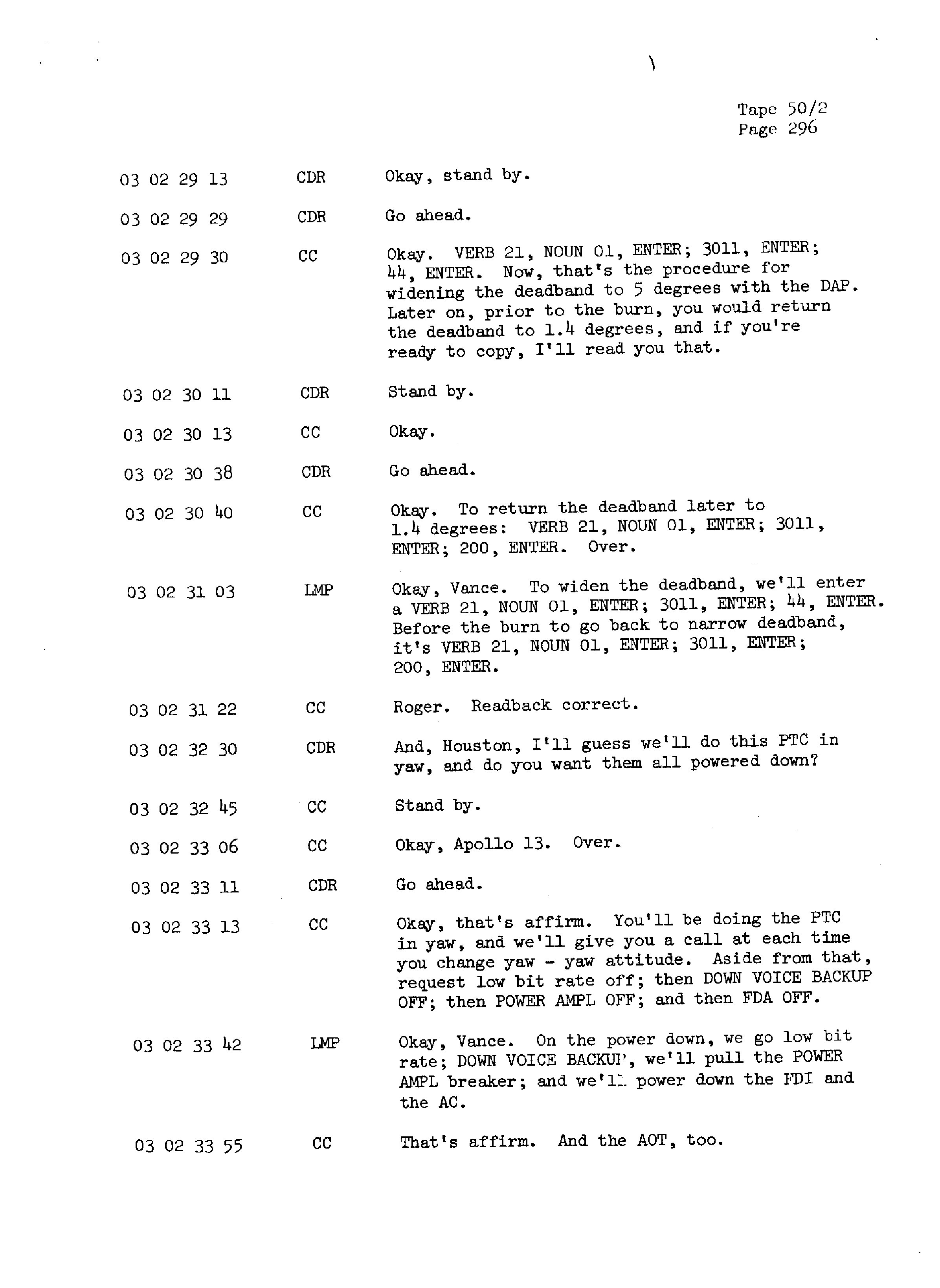 Page 303 of Apollo 13’s original transcript