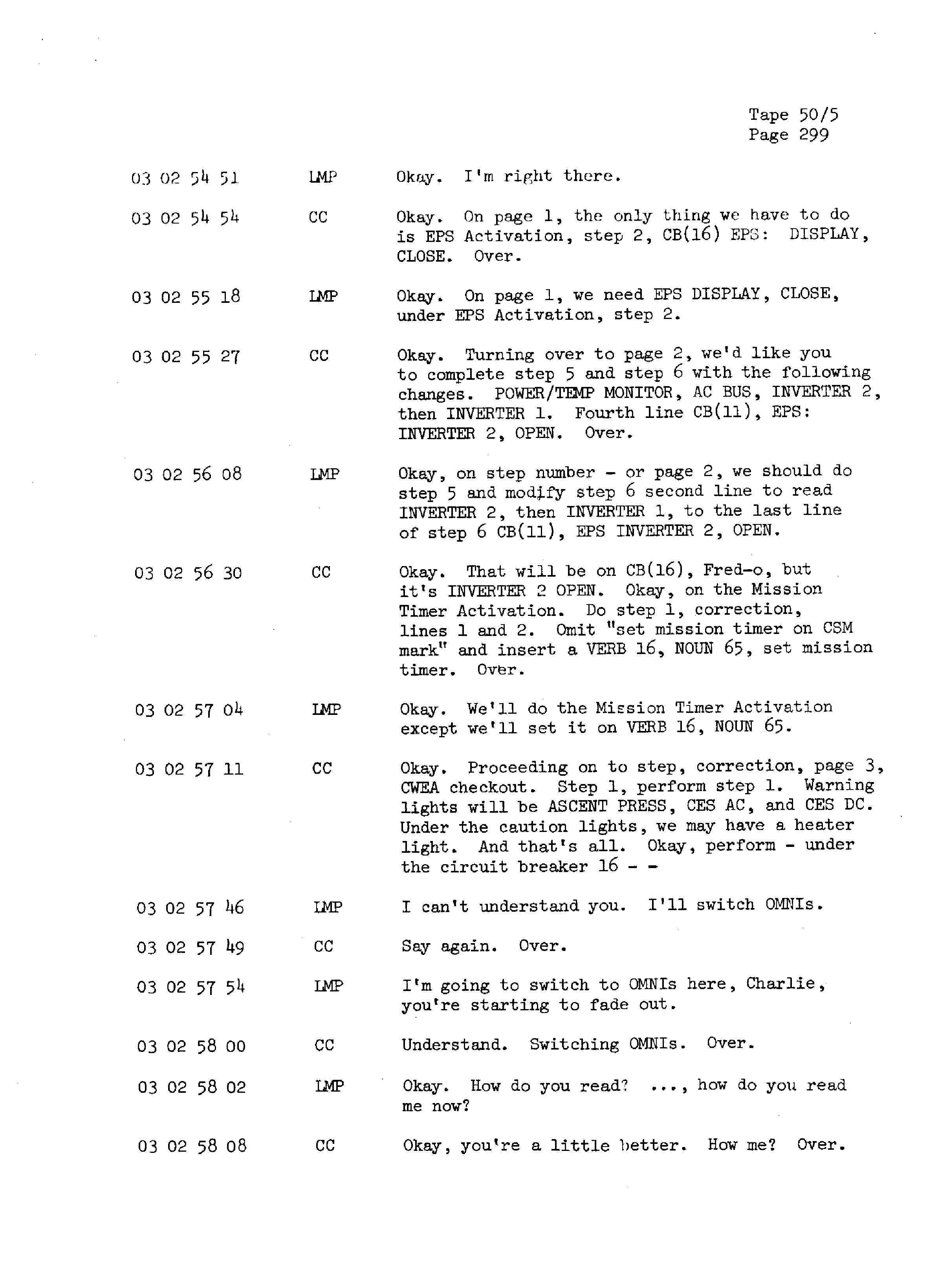 Page 306 of Apollo 13’s original transcript