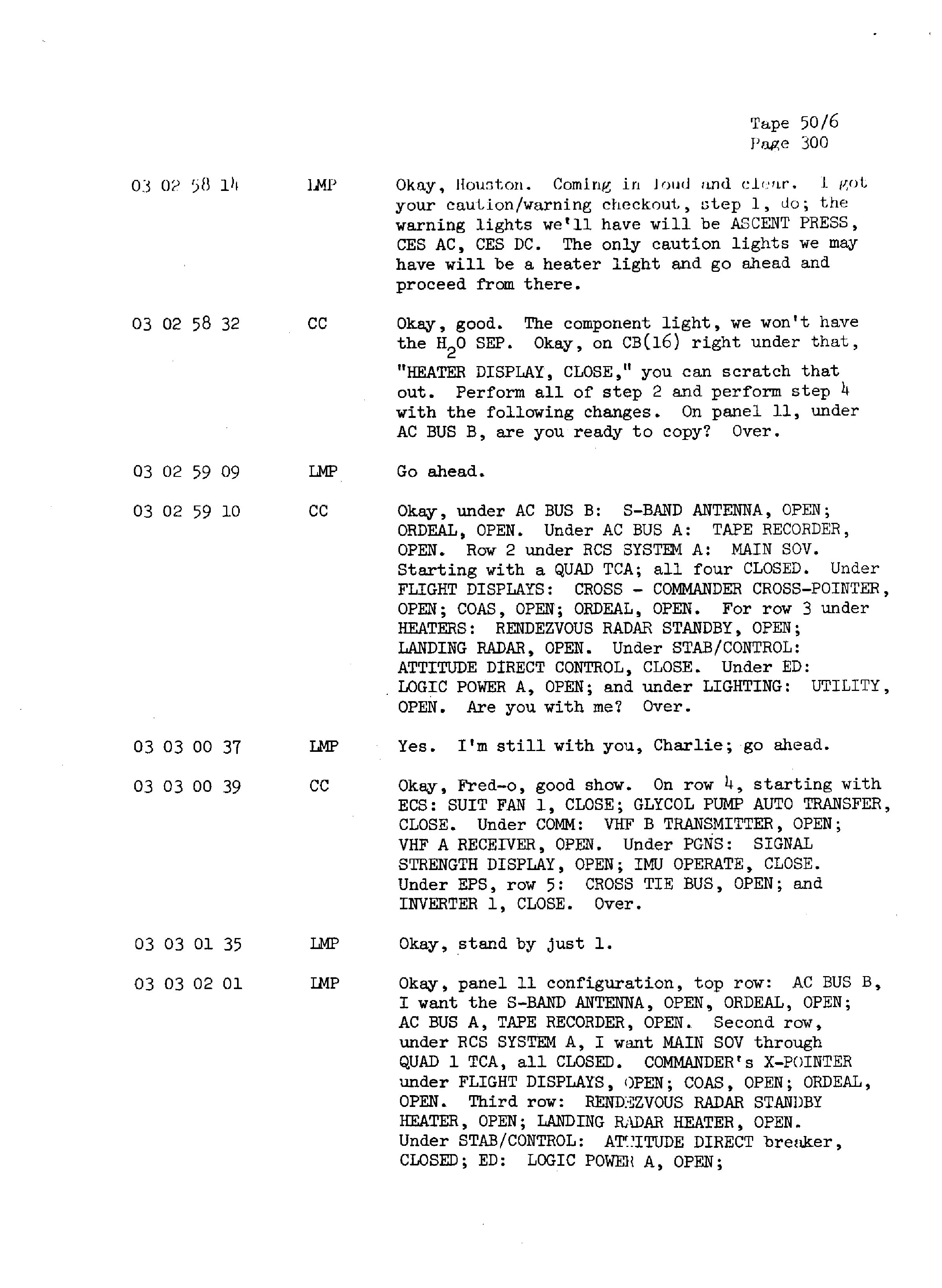 Page 307 of Apollo 13’s original transcript