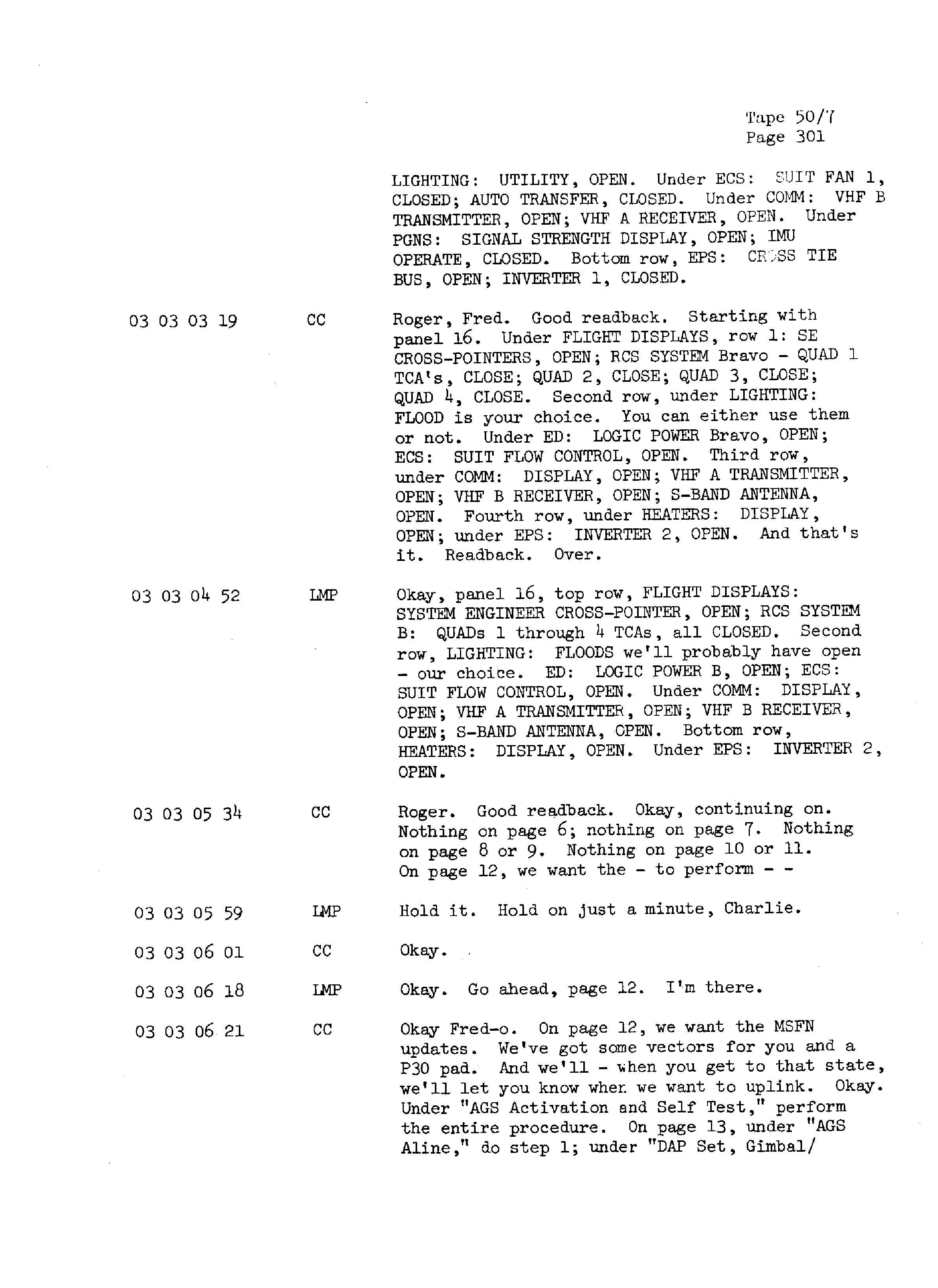 Page 308 of Apollo 13’s original transcript
