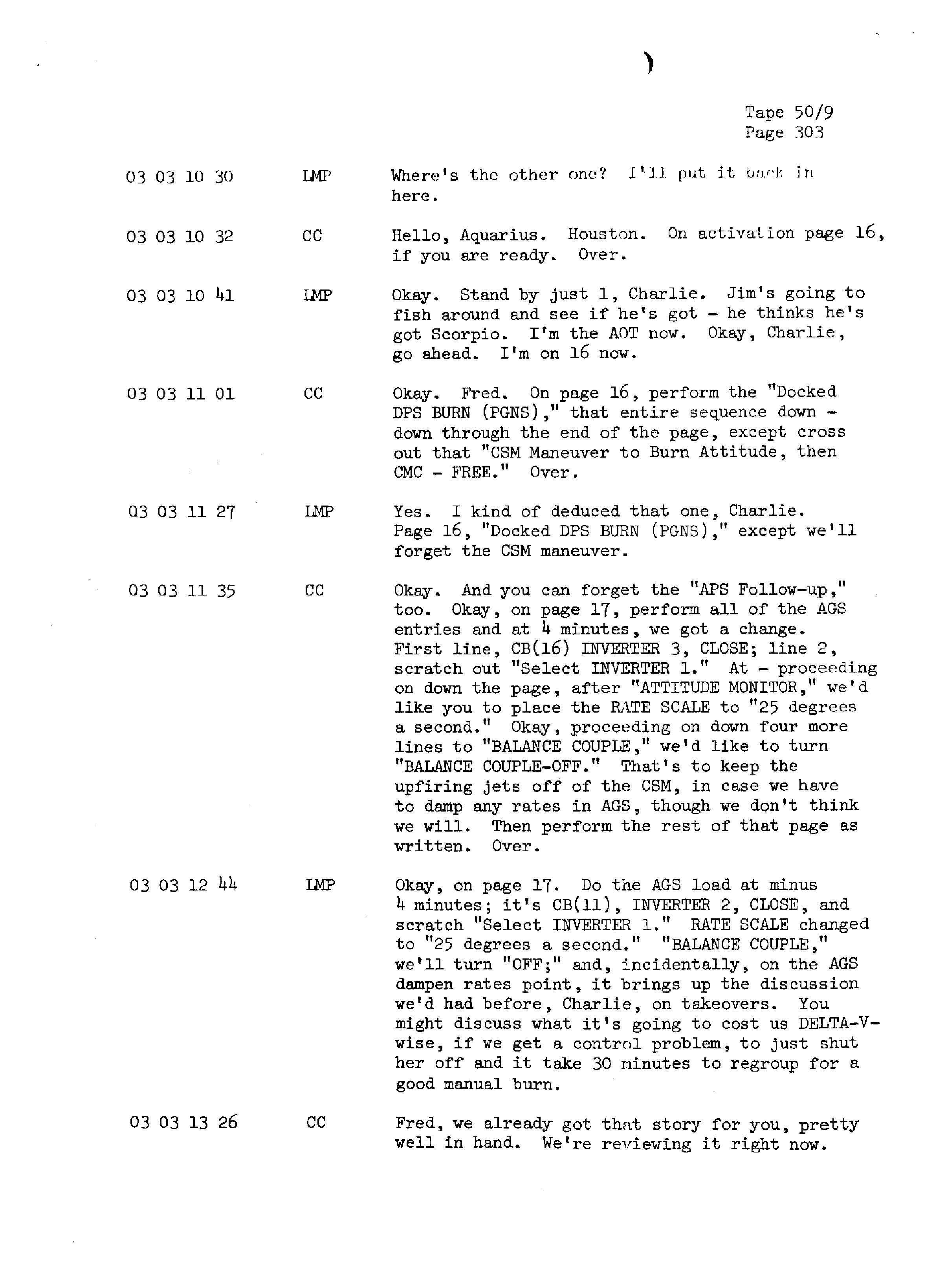 Page 310 of Apollo 13’s original transcript