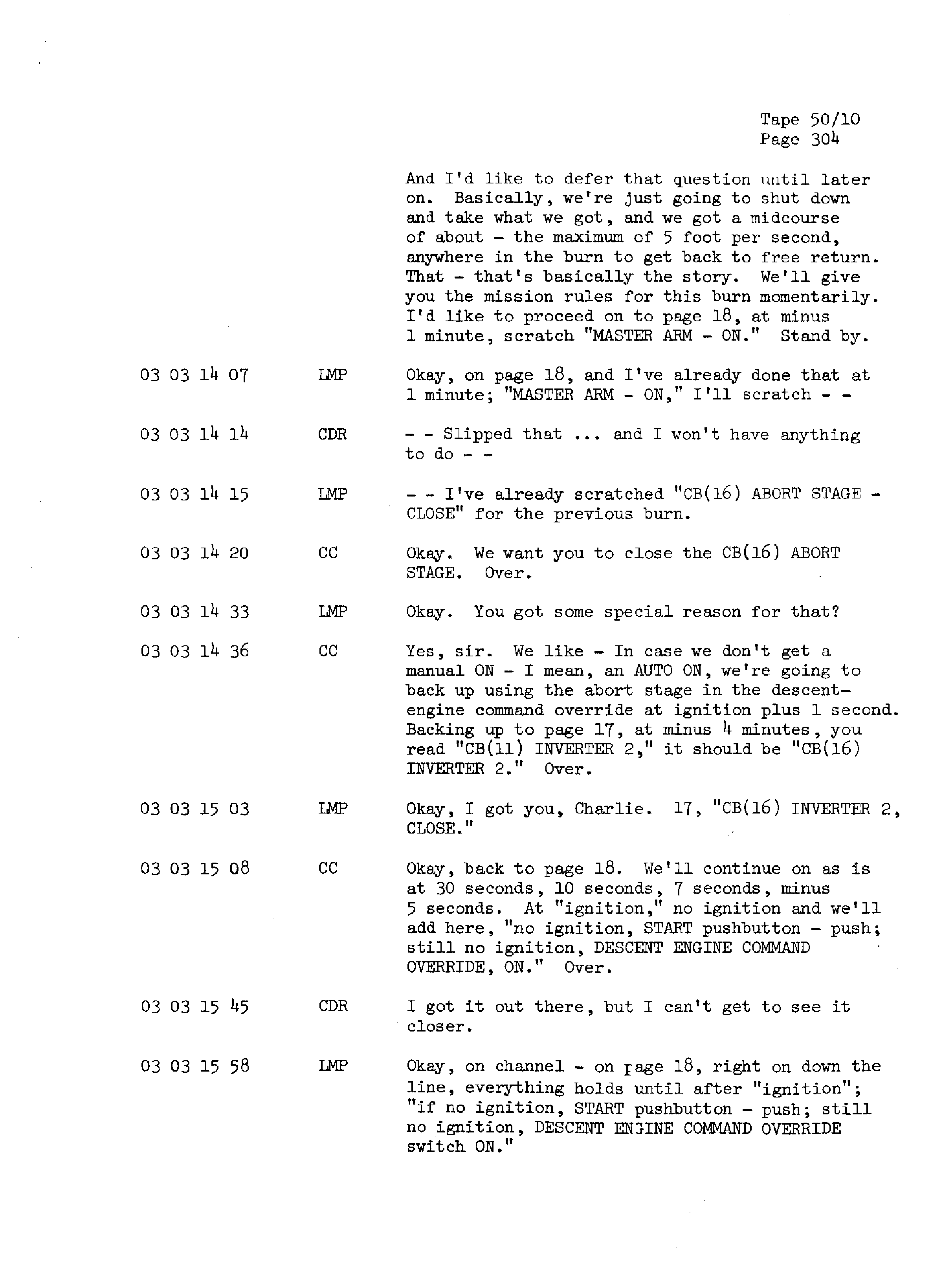 Page 311 of Apollo 13’s original transcript