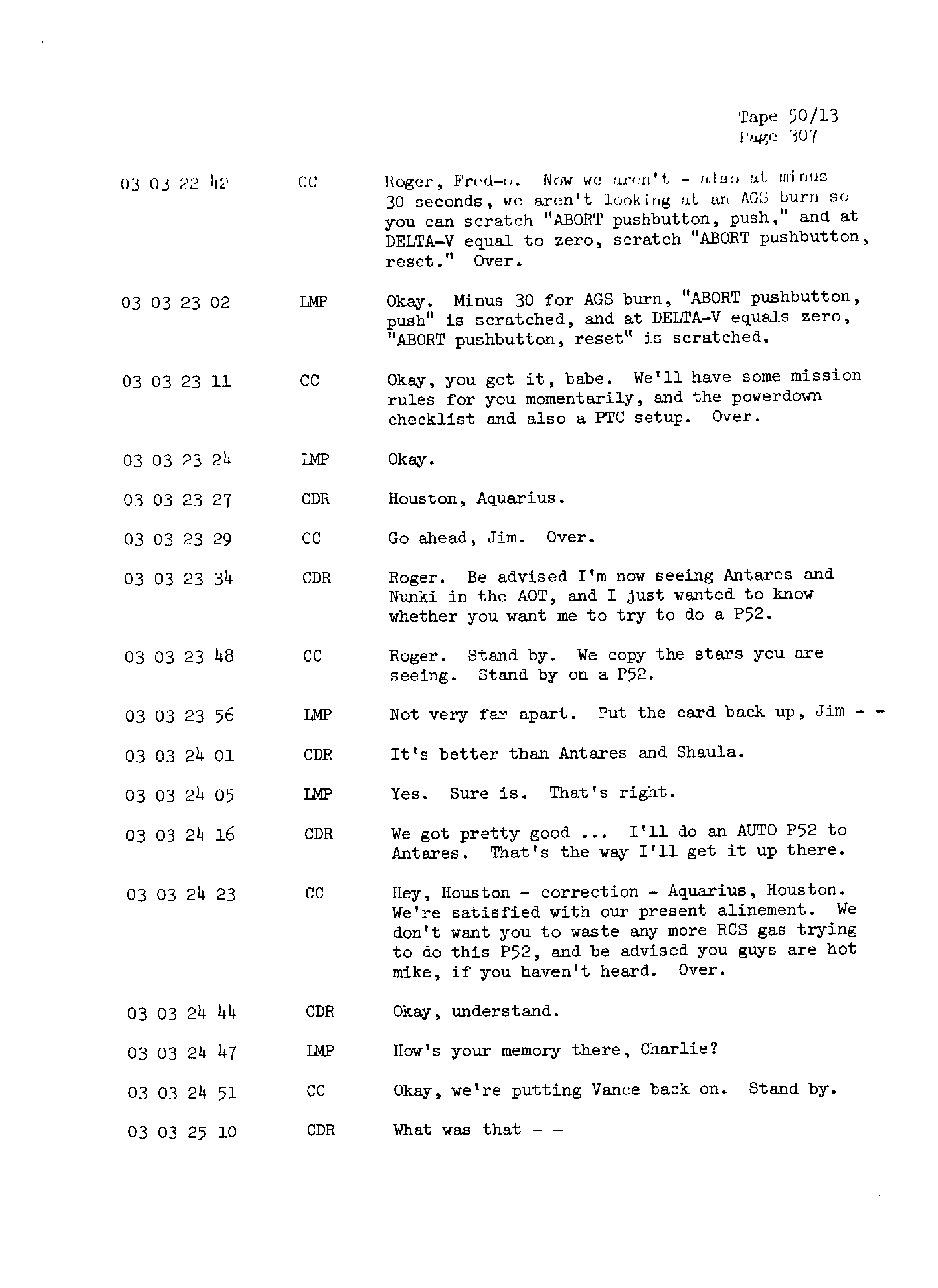 Page 314 of Apollo 13’s original transcript