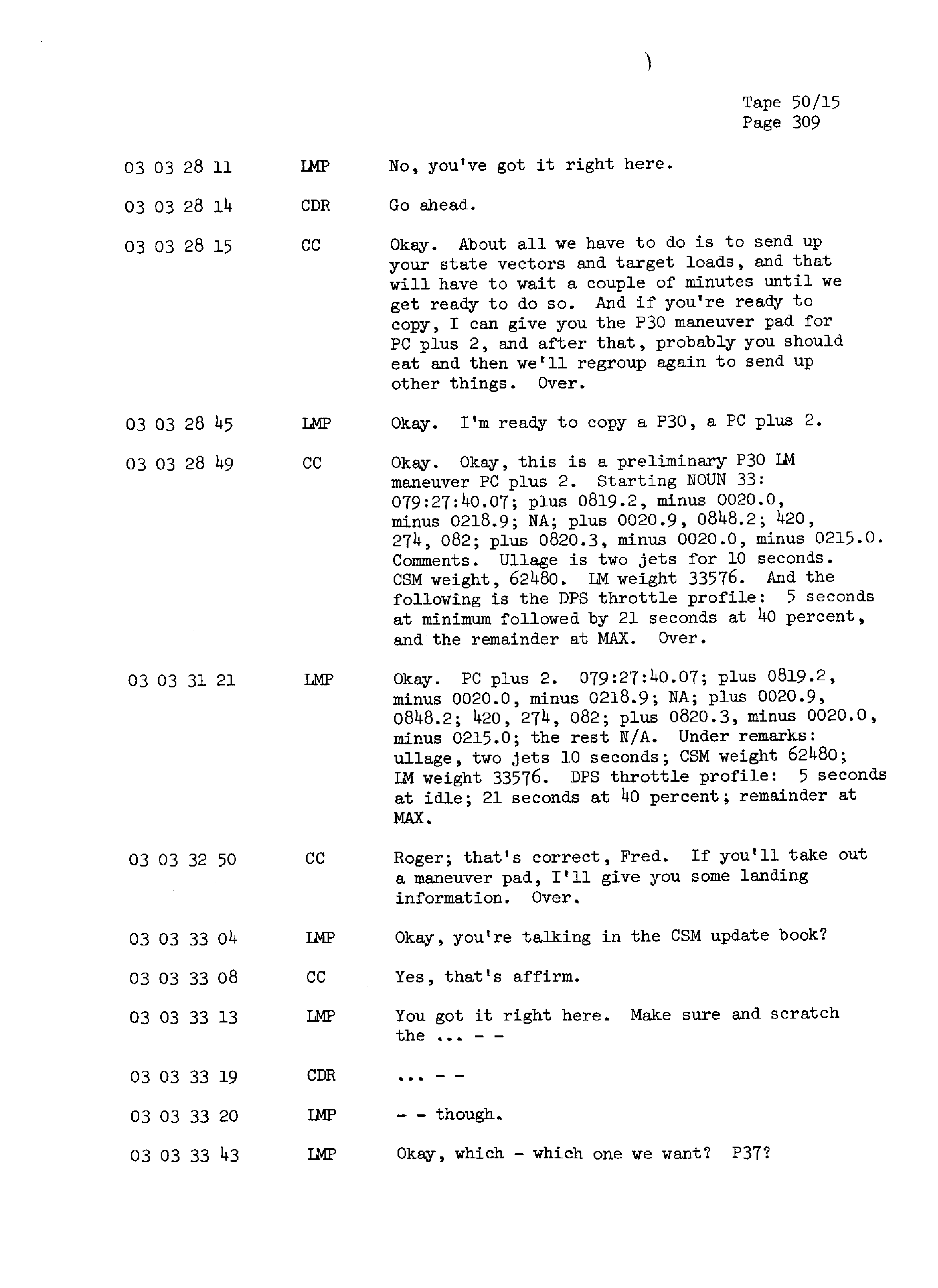 Page 316 of Apollo 13’s original transcript