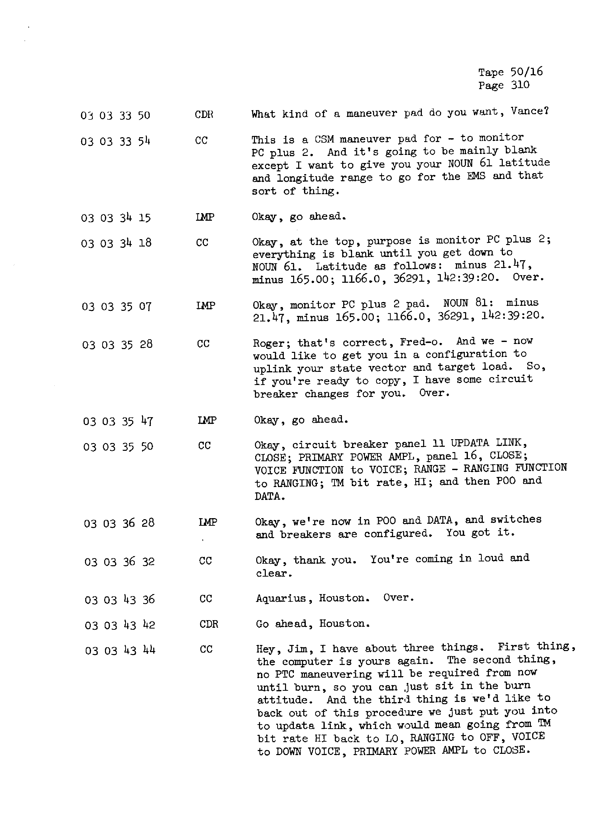 Page 317 of Apollo 13’s original transcript