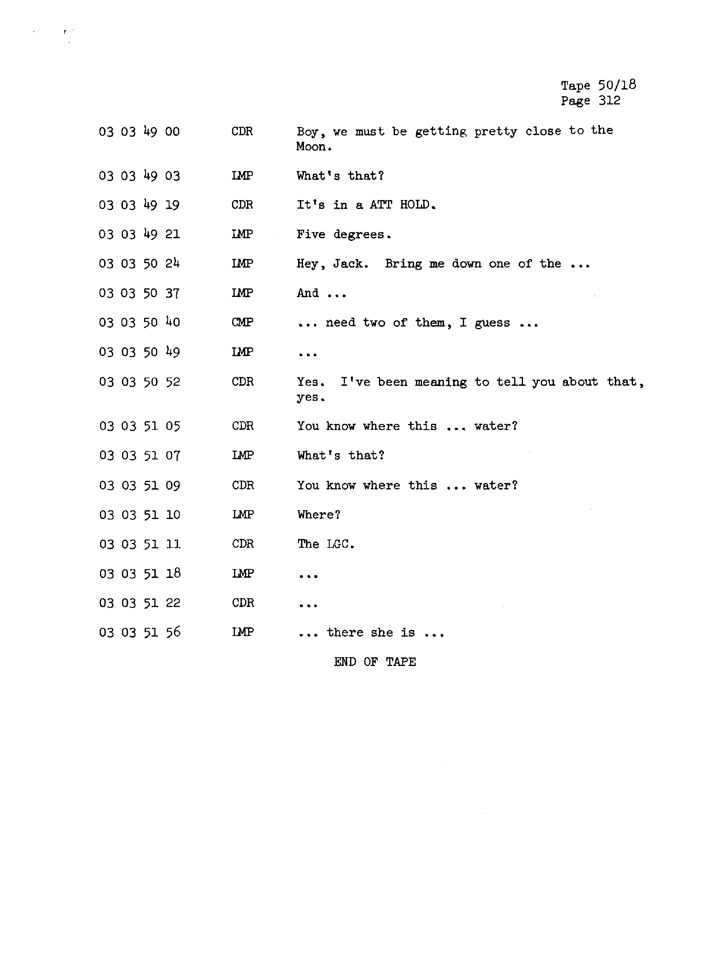 Page 319 of Apollo 13’s original transcript