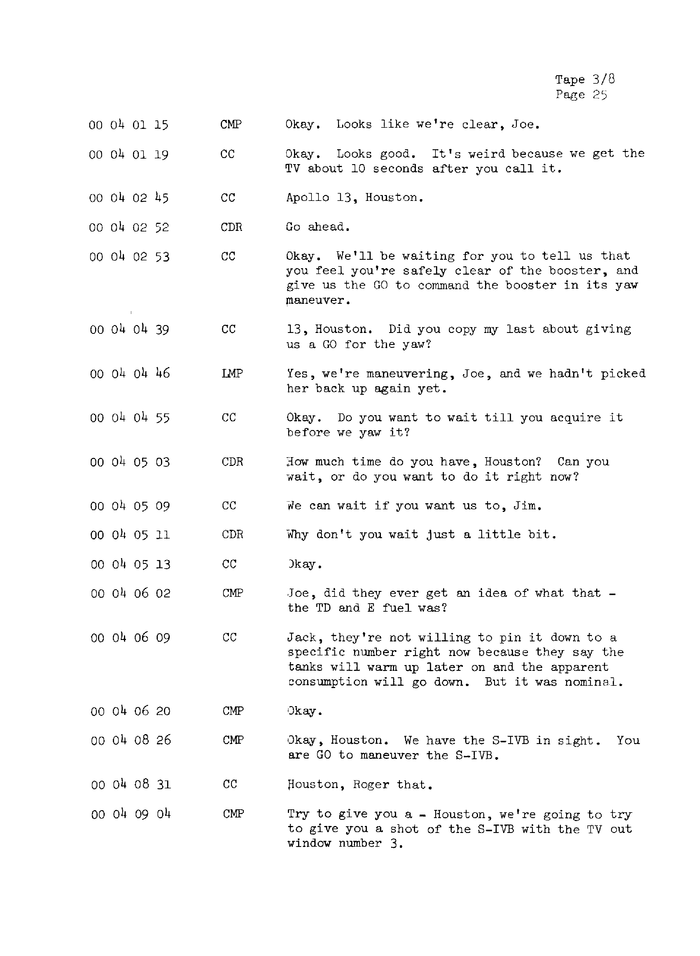 Page 32 of Apollo 13’s original transcript