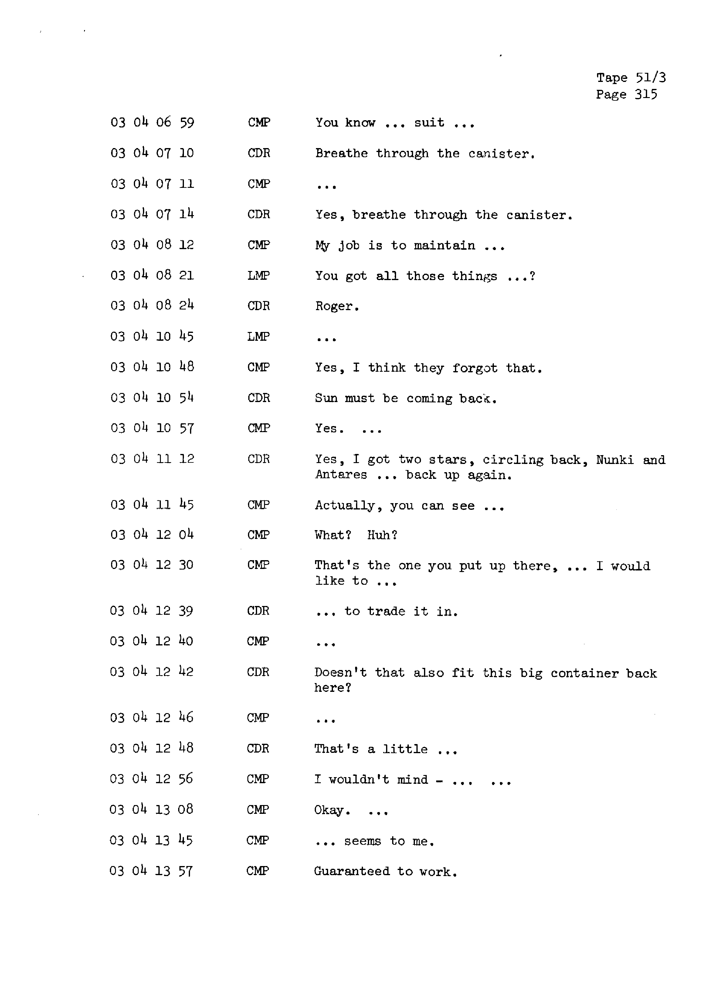 Page 322 of Apollo 13’s original transcript