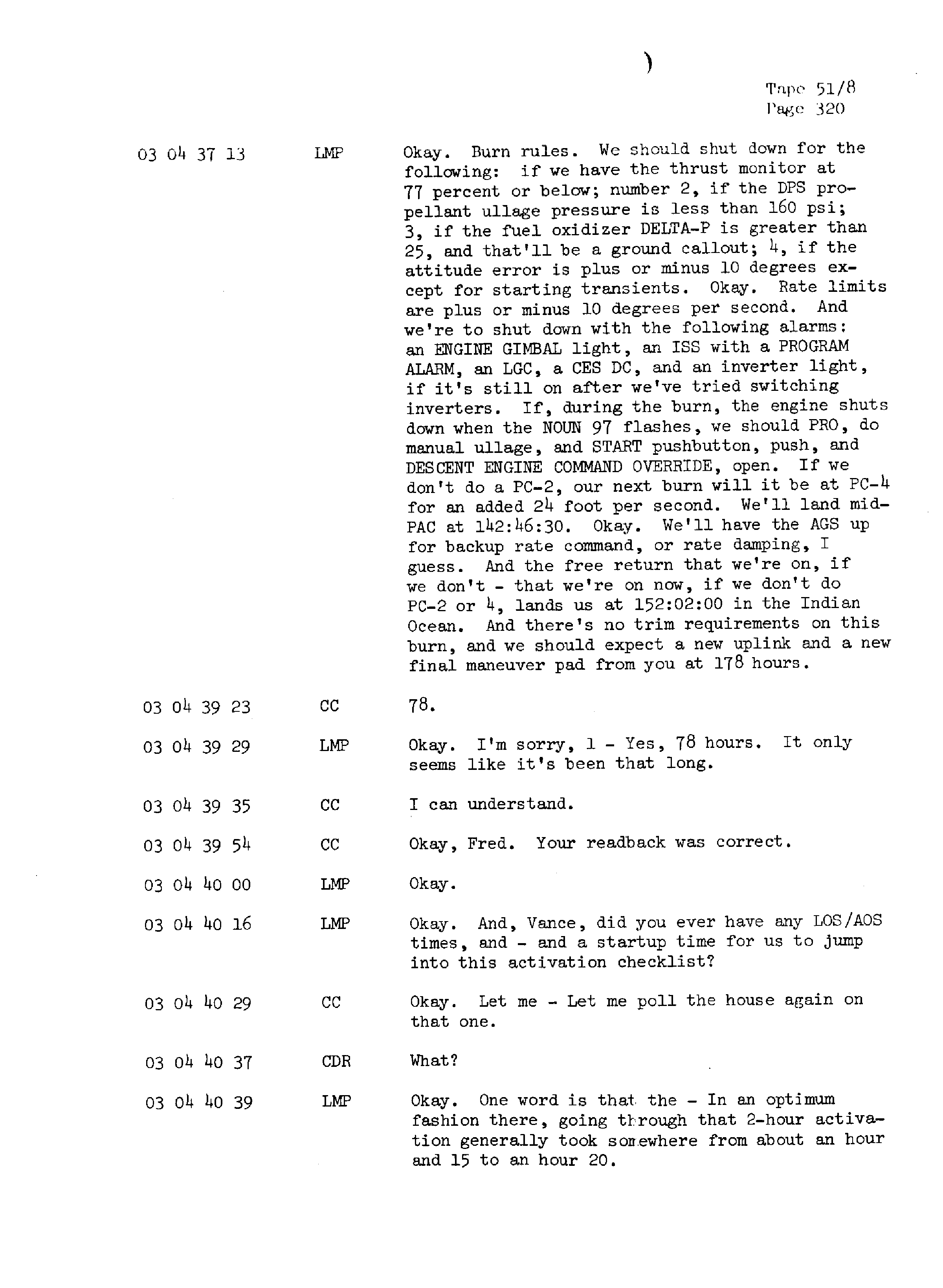 Page 327 of Apollo 13’s original transcript