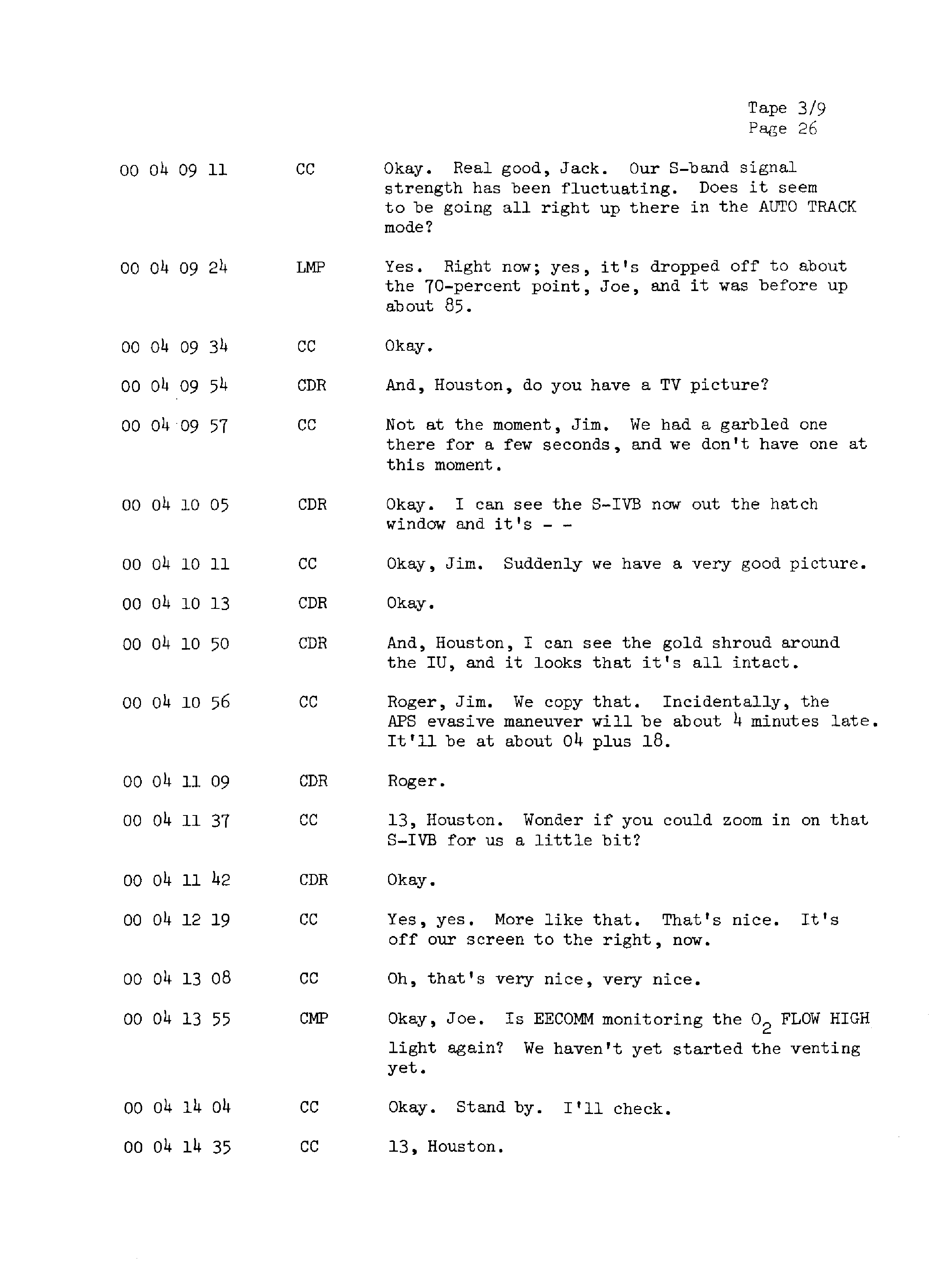 Page 33 of Apollo 13’s original transcript