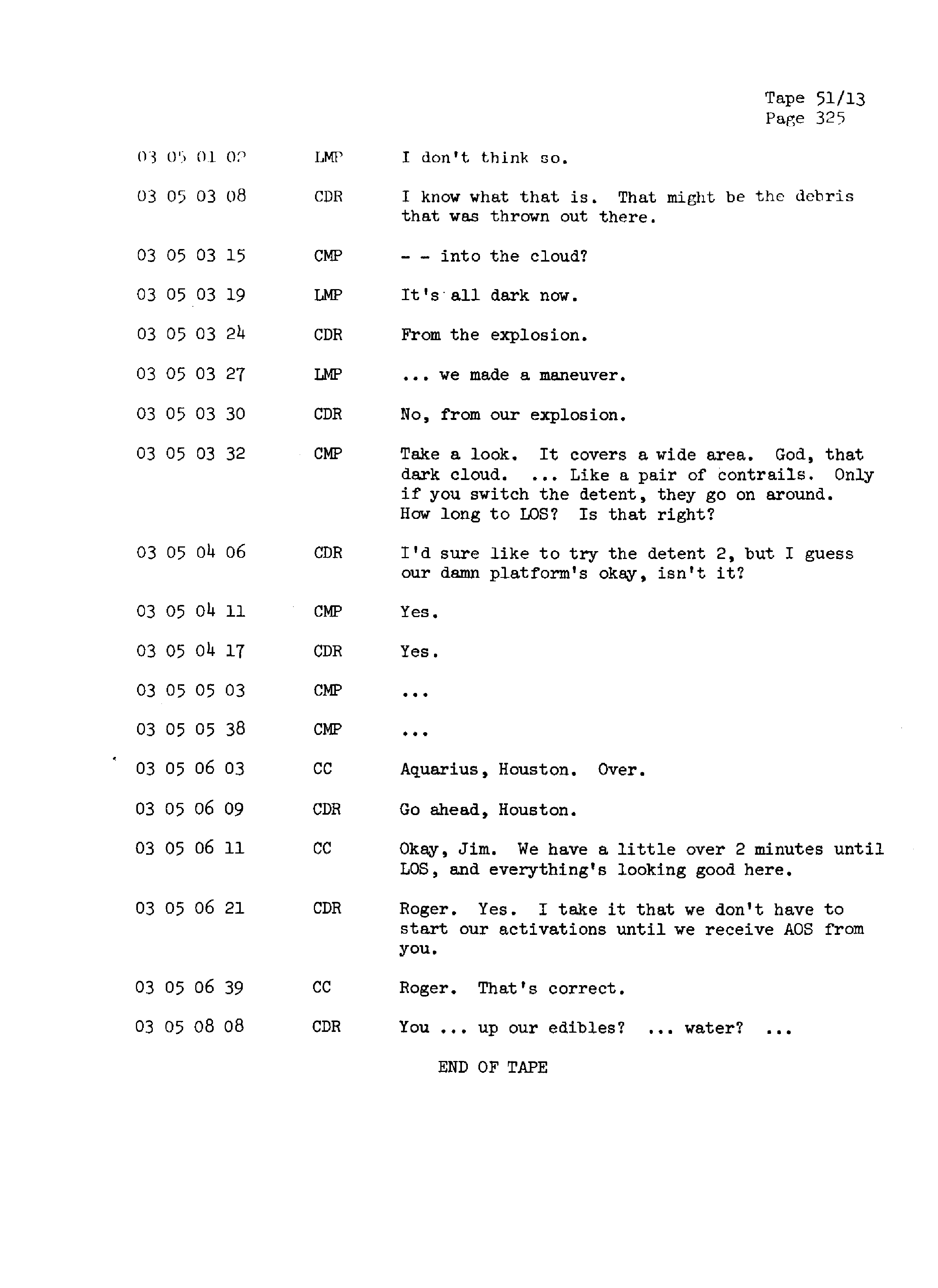 Page 332 of Apollo 13’s original transcript
