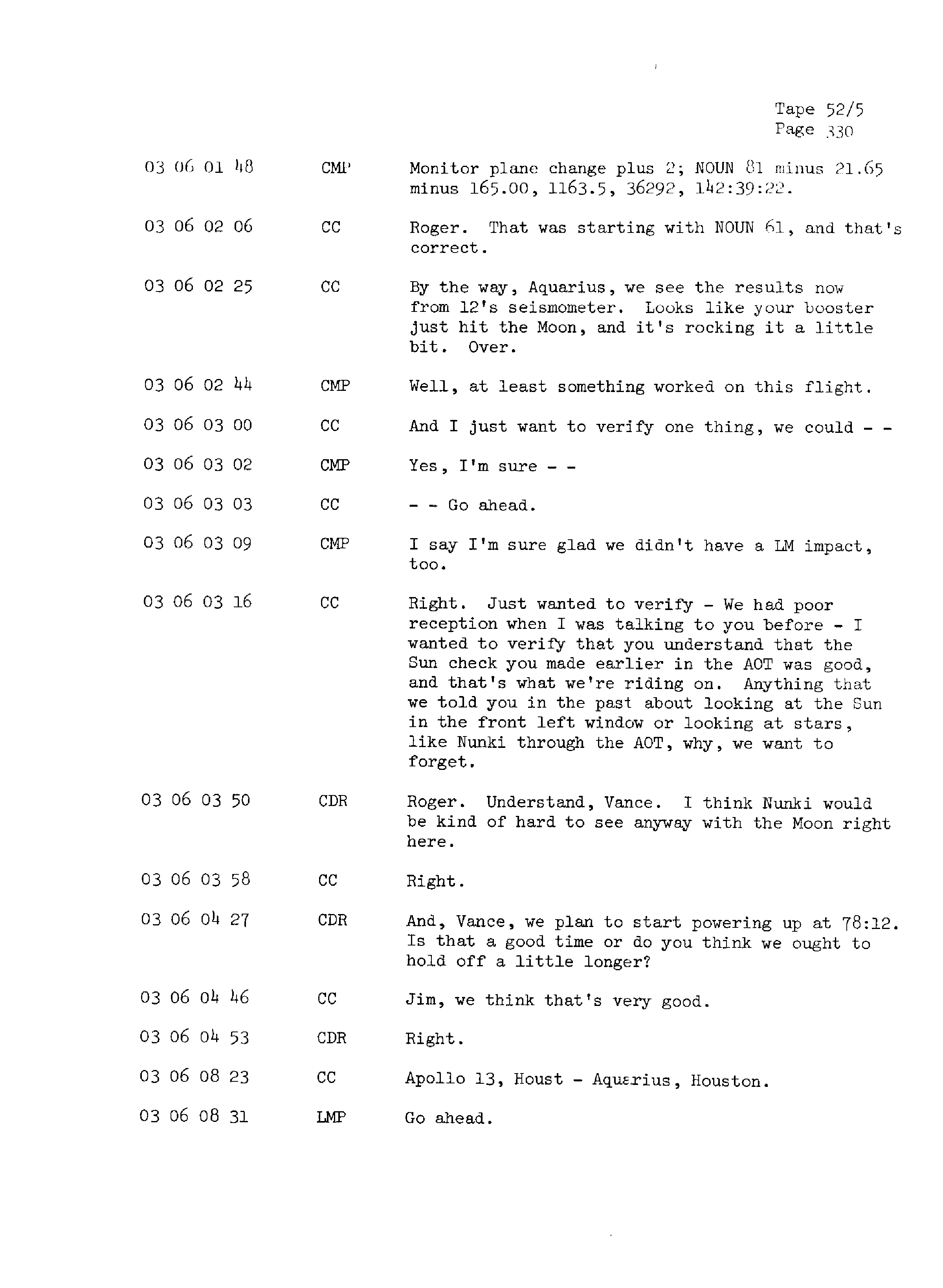 Page 337 of Apollo 13’s original transcript