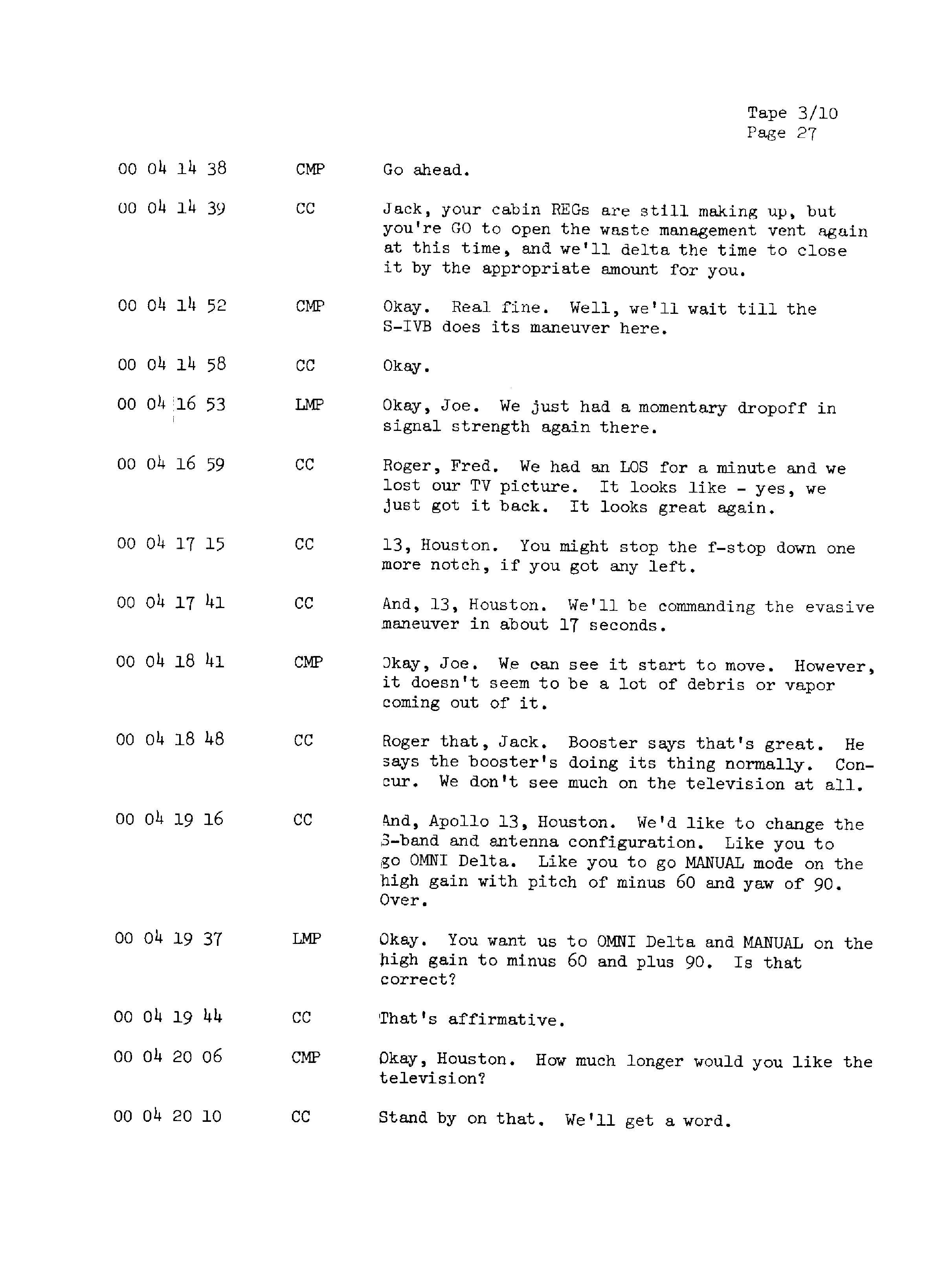 Page 34 of Apollo 13’s original transcript