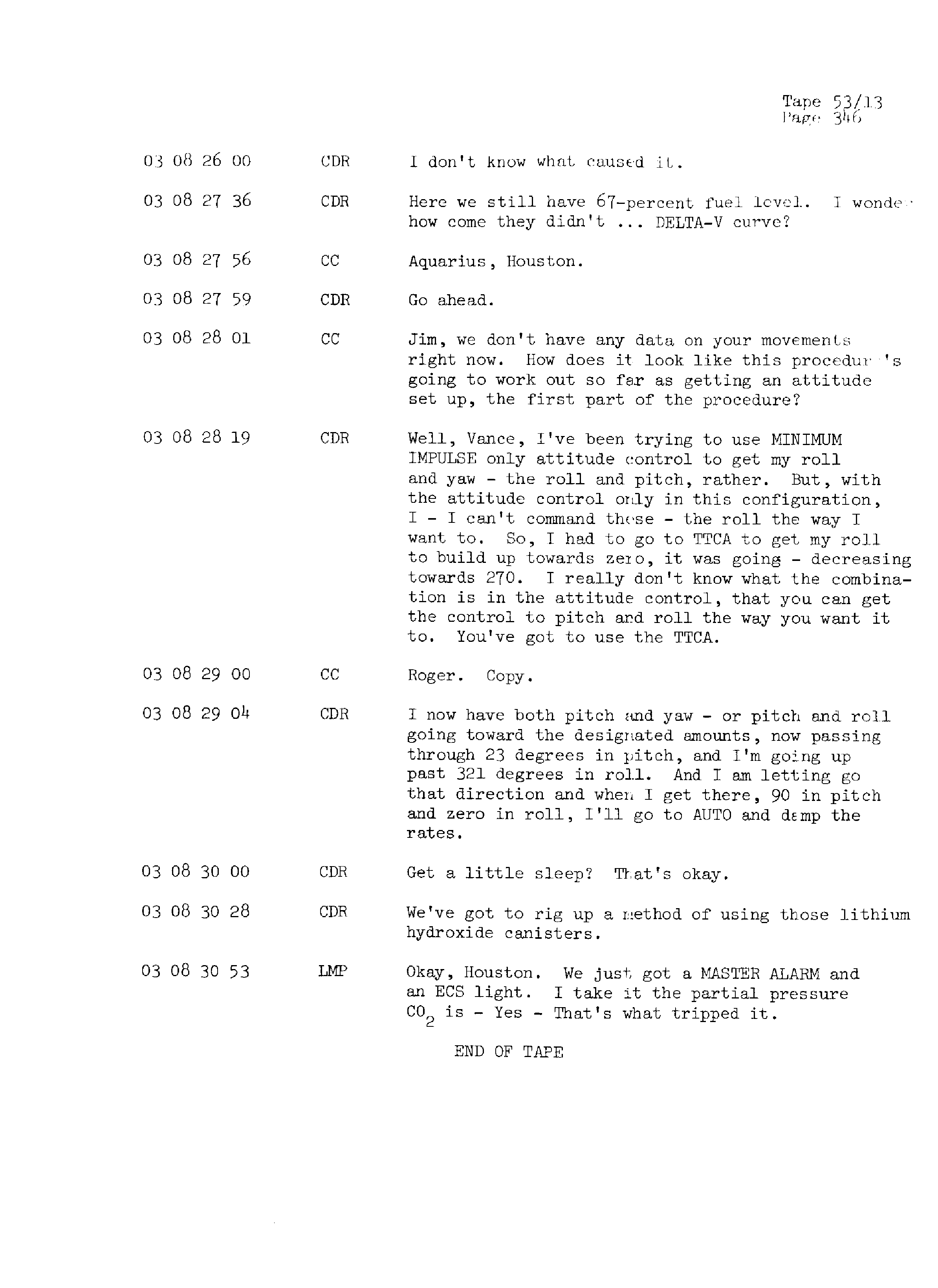 Page 353 of Apollo 13’s original transcript