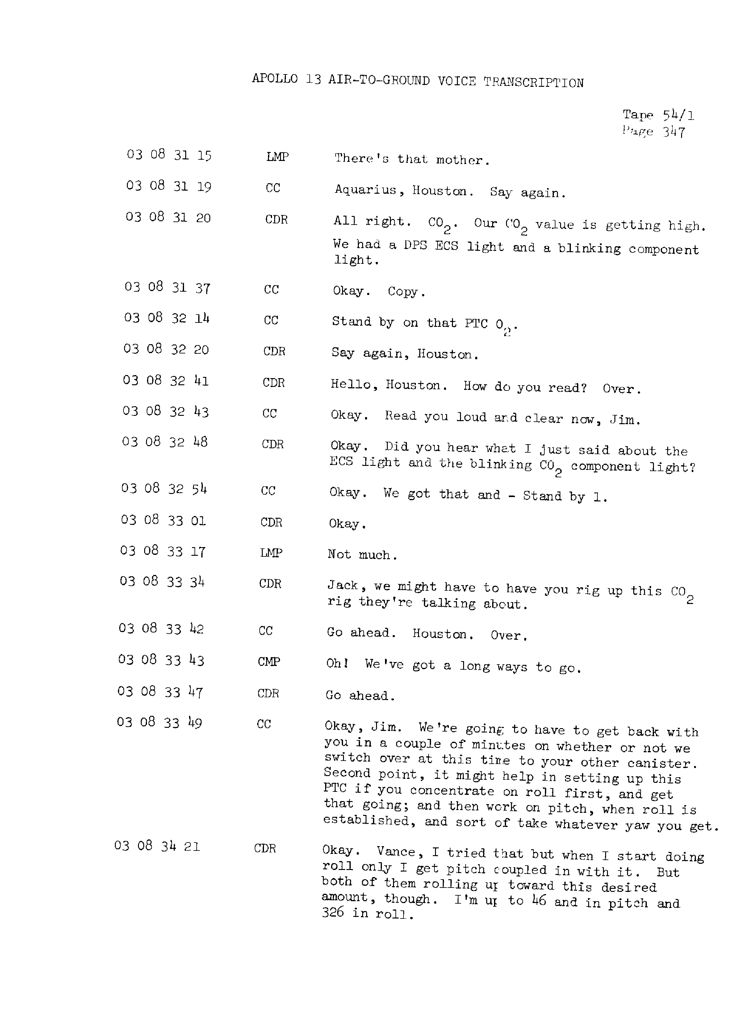 Page 354 of Apollo 13’s original transcript