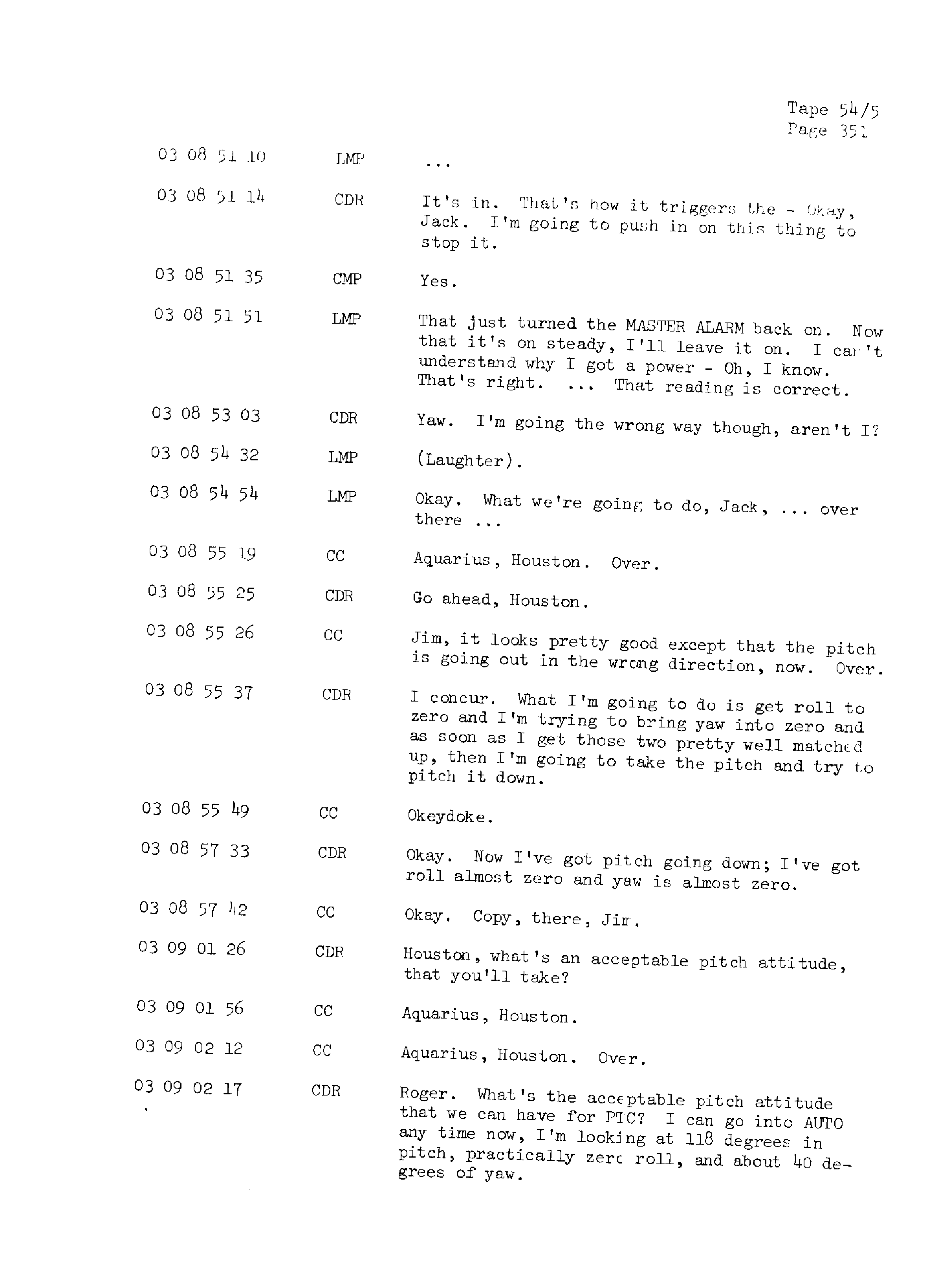 Page 358 of Apollo 13’s original transcript