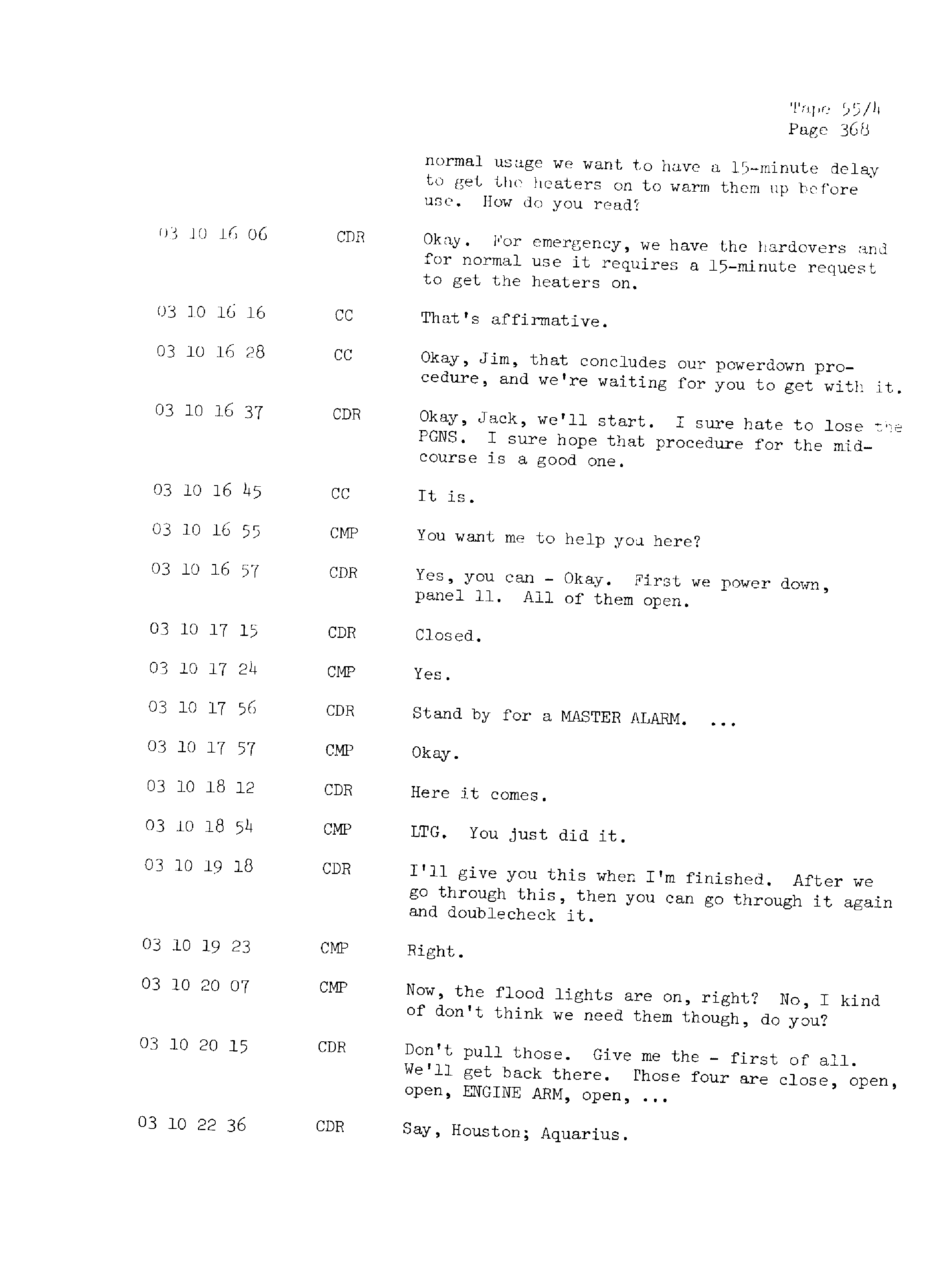 Page 375 of Apollo 13’s original transcript