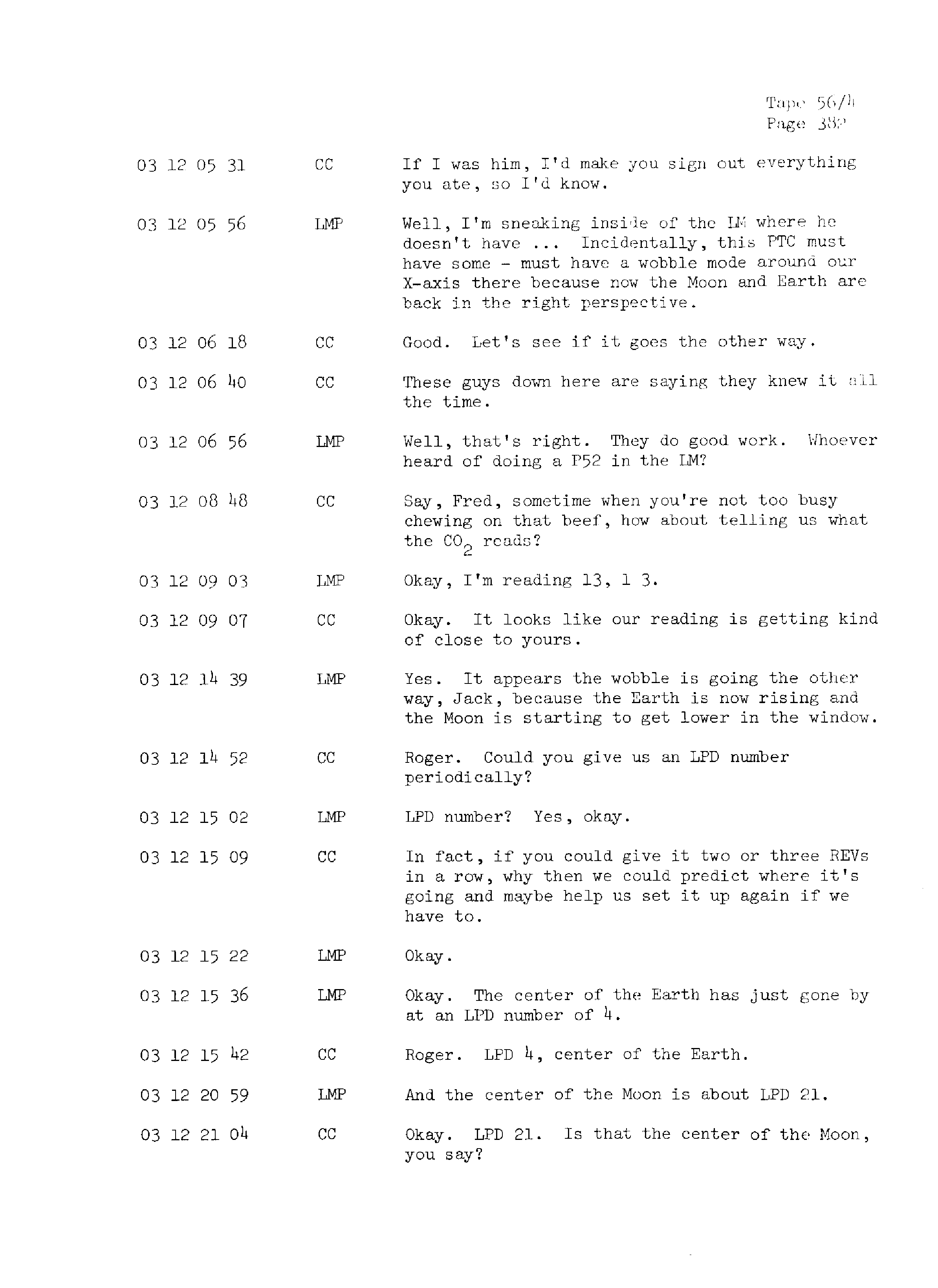 Page 389 of Apollo 13’s original transcript