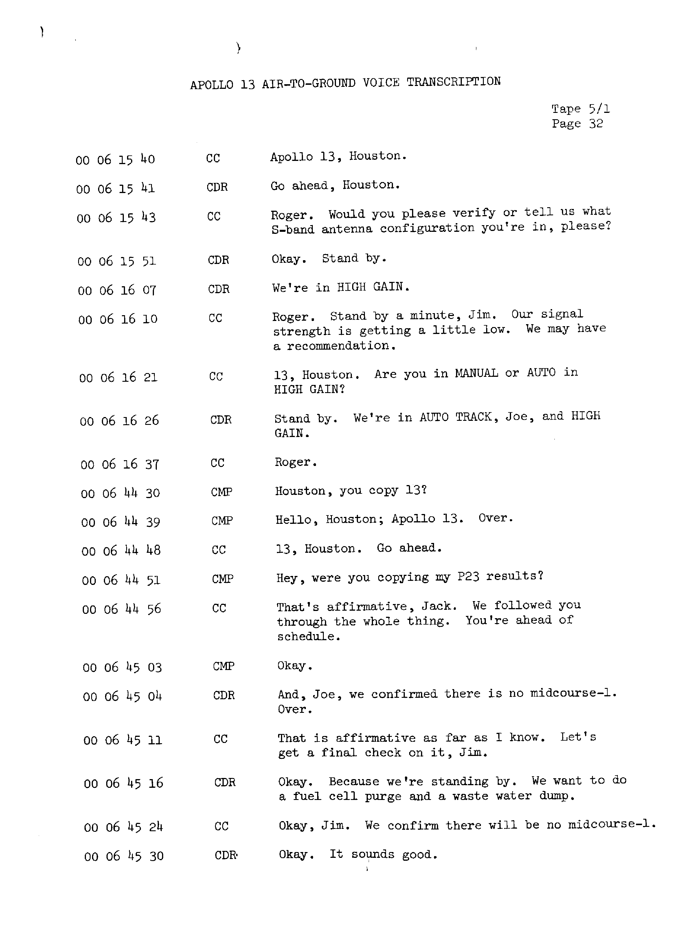 Page 39 of Apollo 13’s original transcript