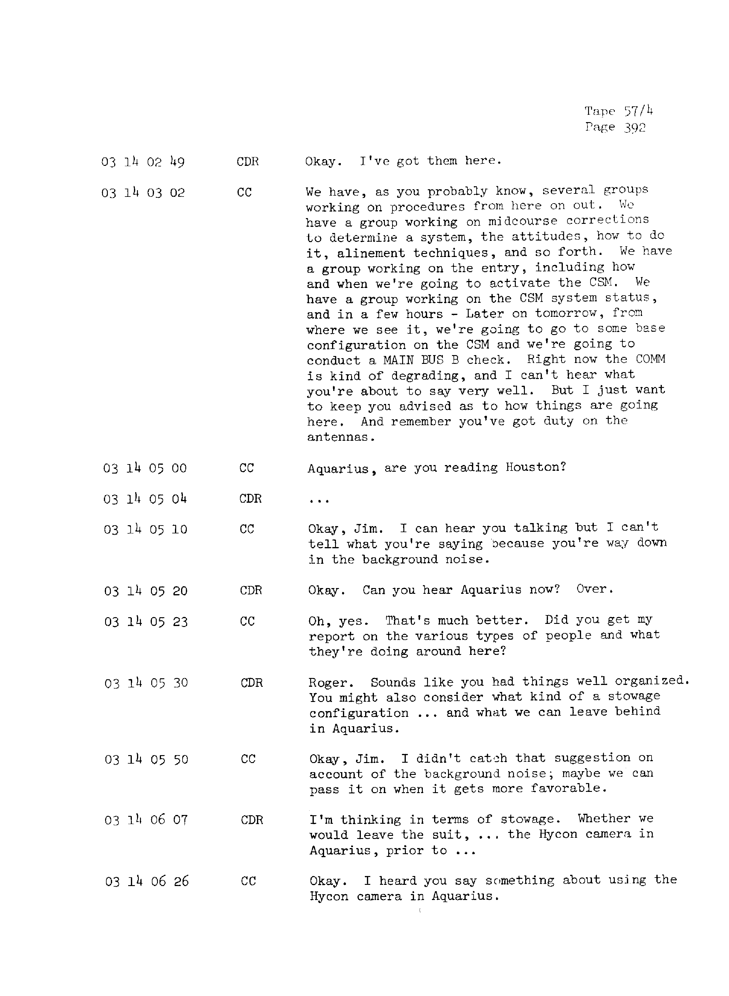 Page 399 of Apollo 13’s original transcript