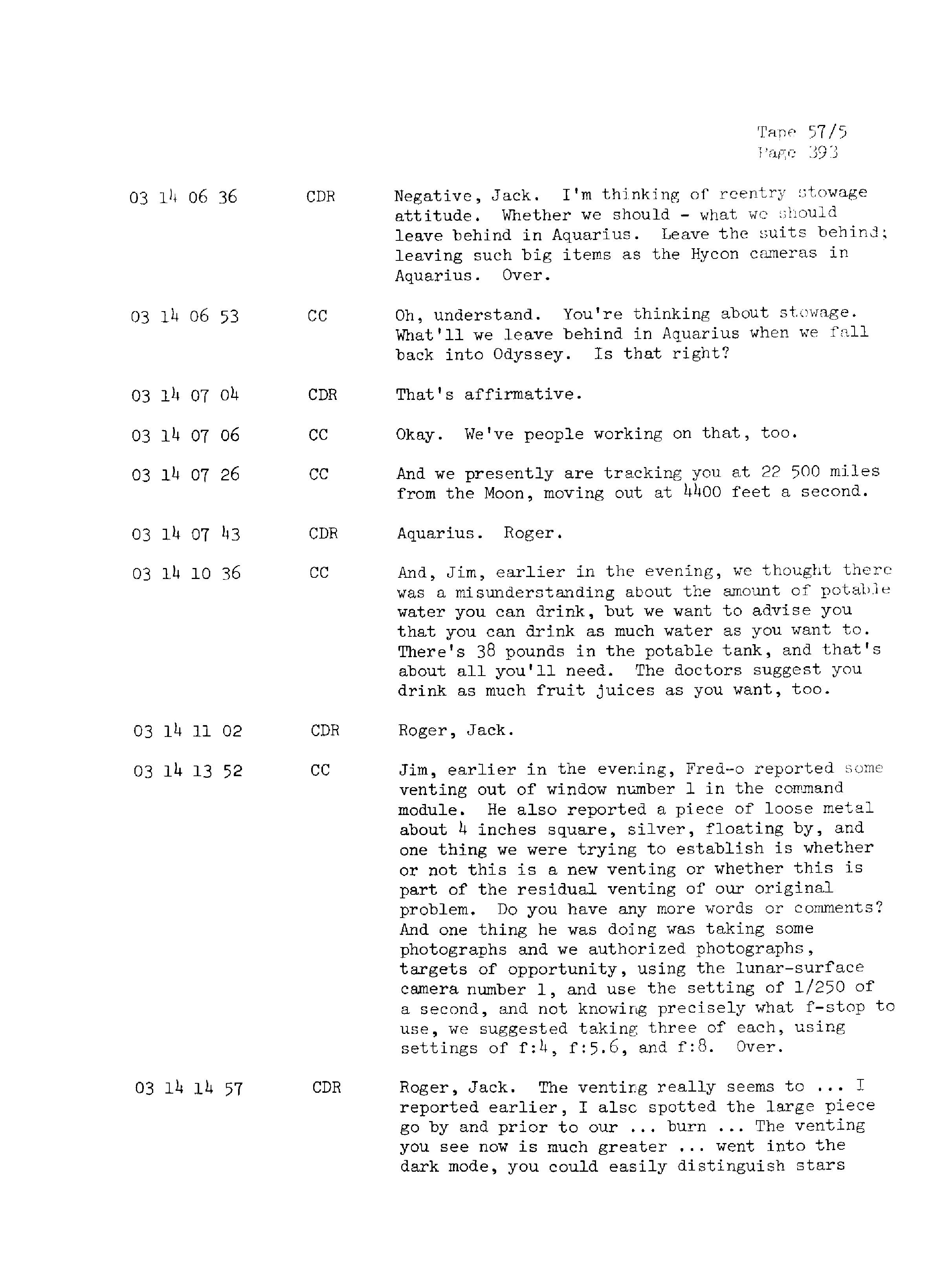 Page 400 of Apollo 13’s original transcript