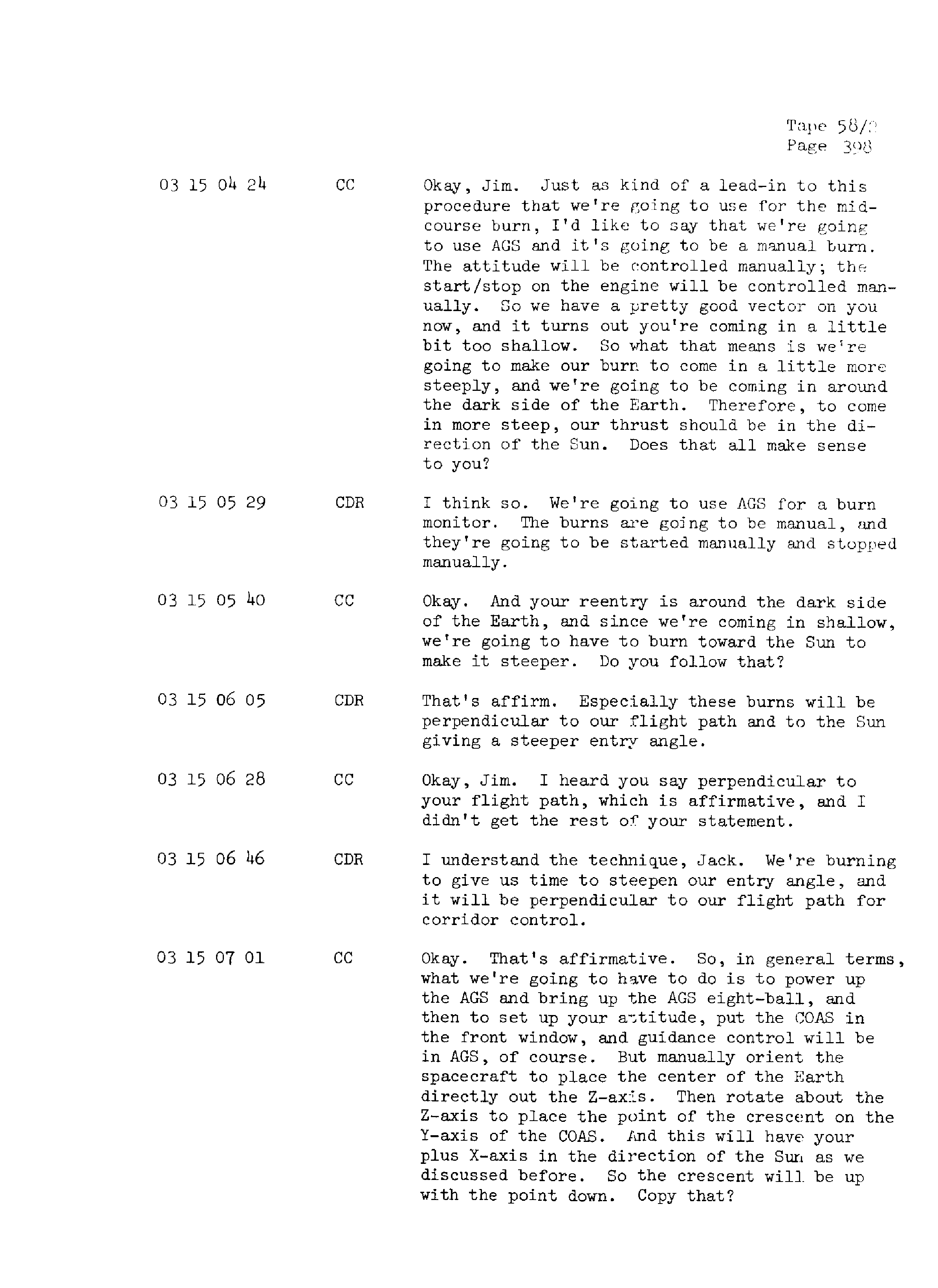 Page 405 of Apollo 13’s original transcript