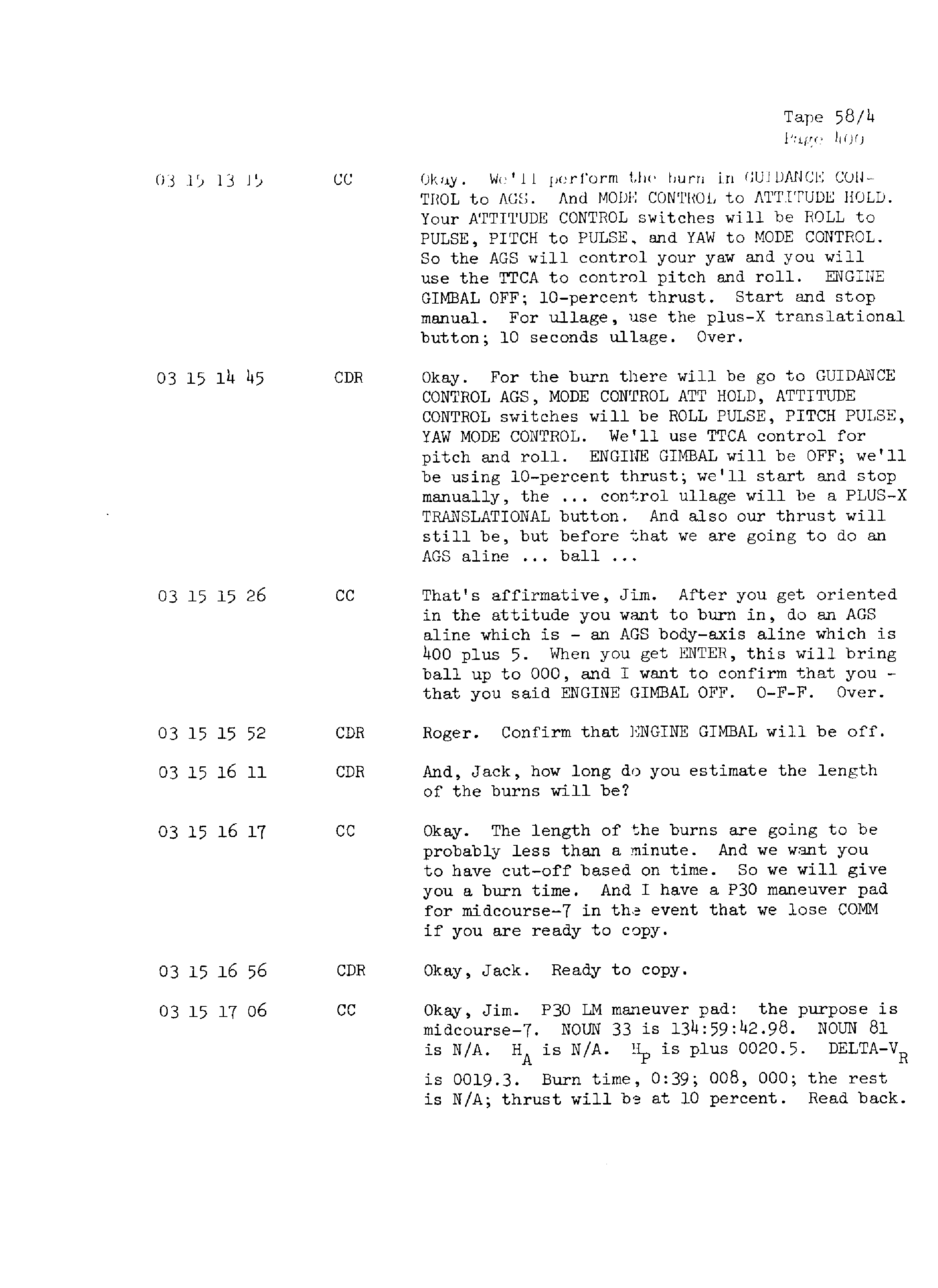 Page 407 of Apollo 13’s original transcript