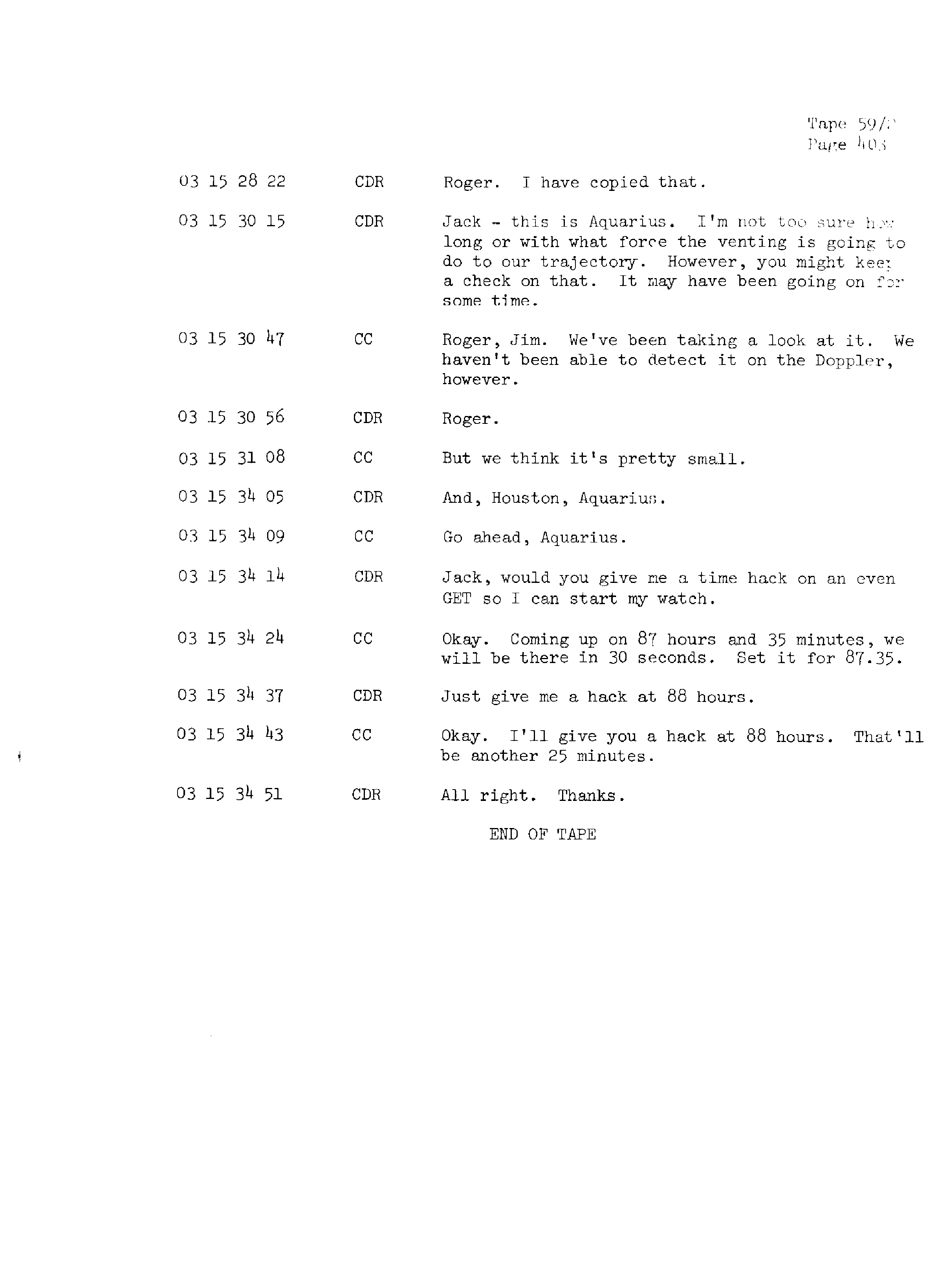 Page 410 of Apollo 13’s original transcript