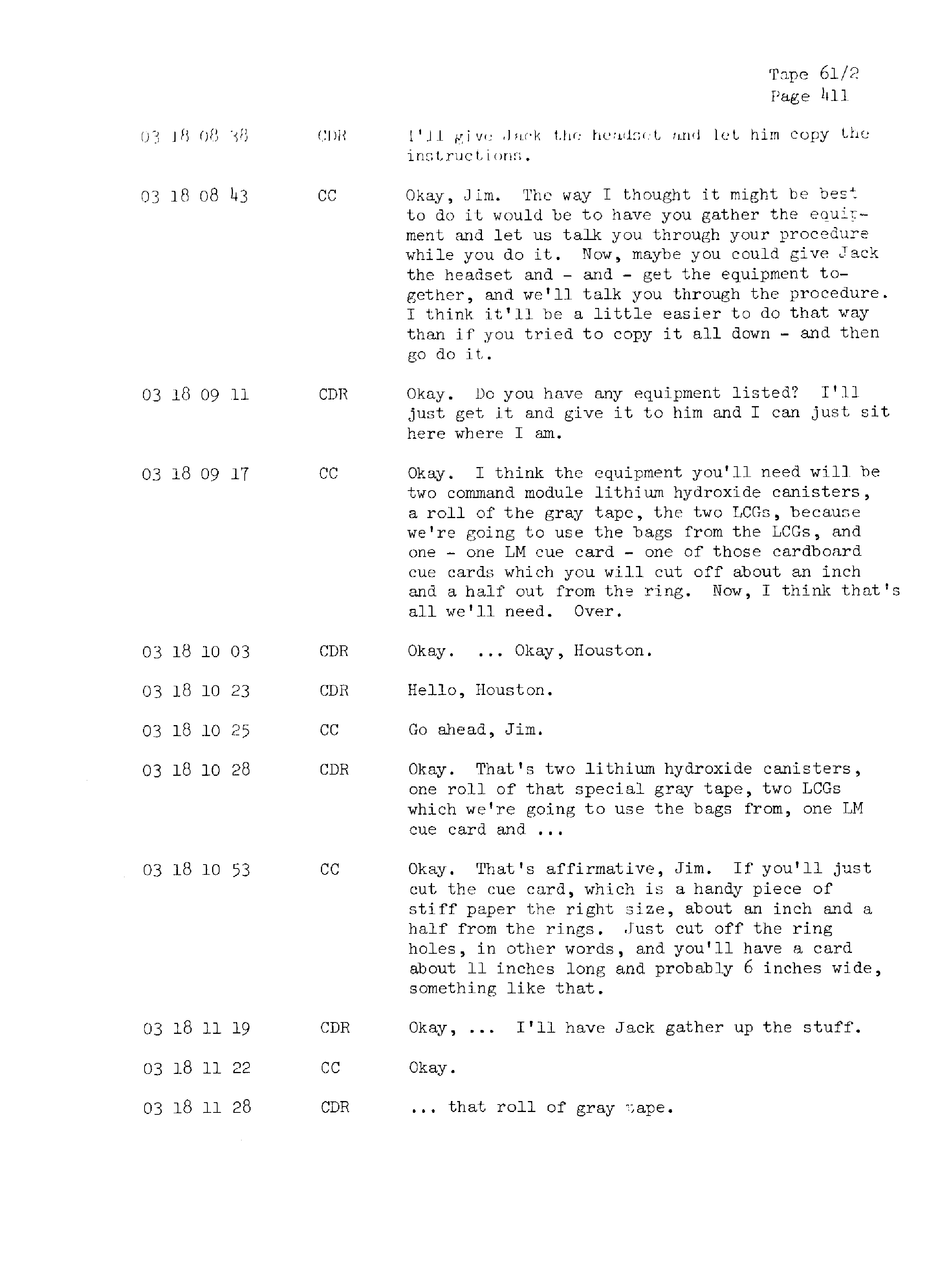 Page 418 of Apollo 13’s original transcript