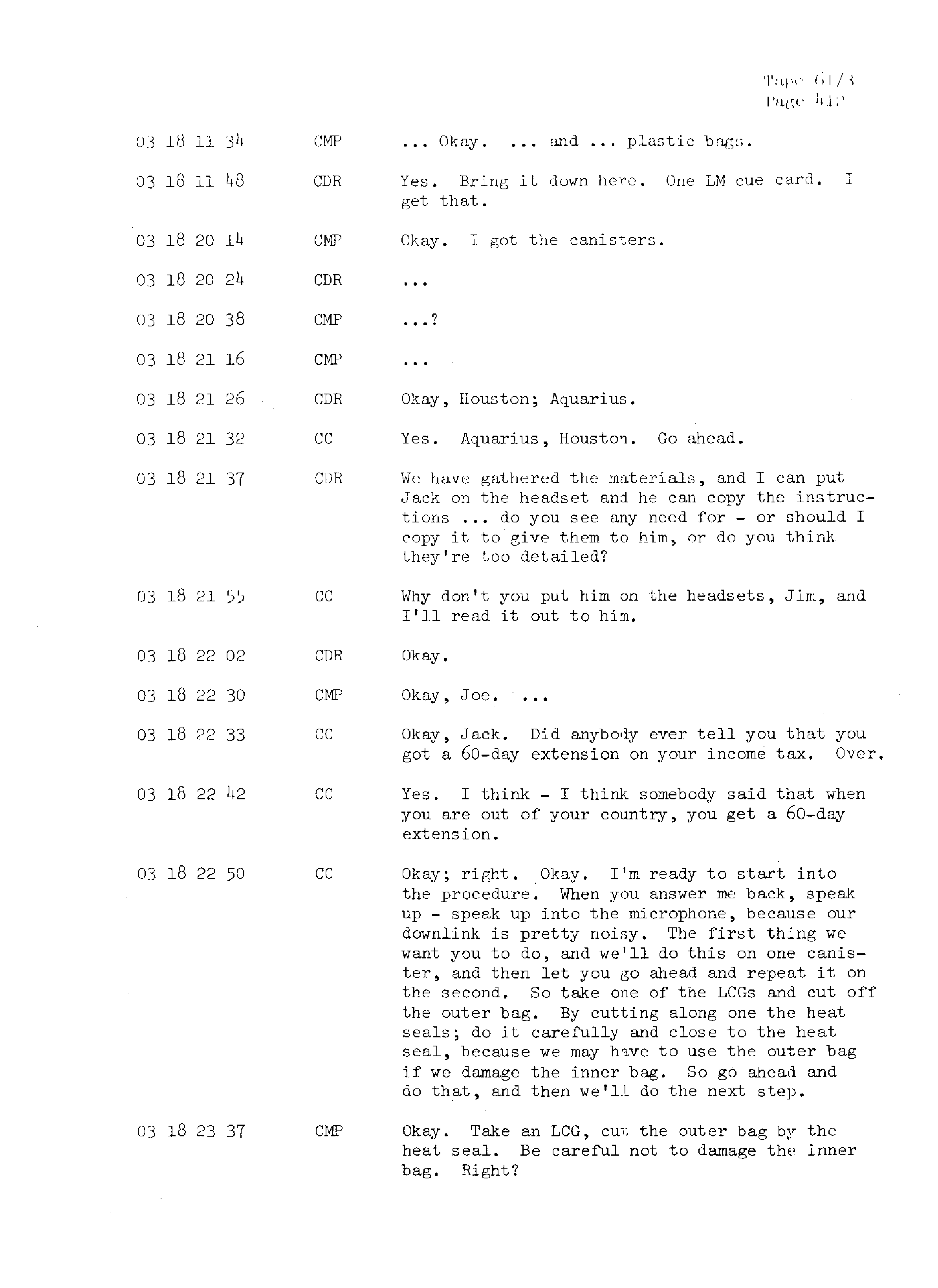 Page 419 of Apollo 13’s original transcript
