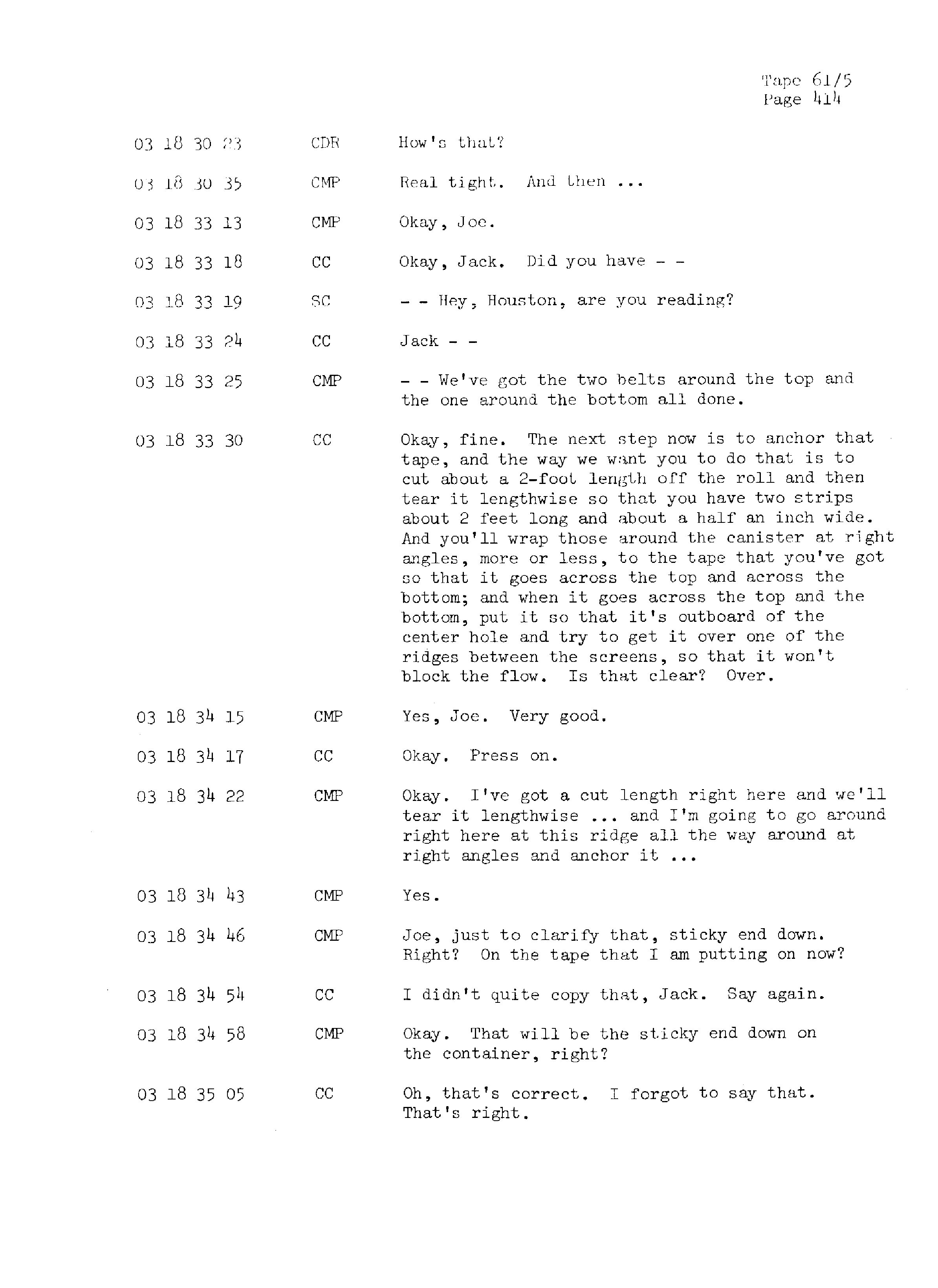 Page 421 of Apollo 13’s original transcript