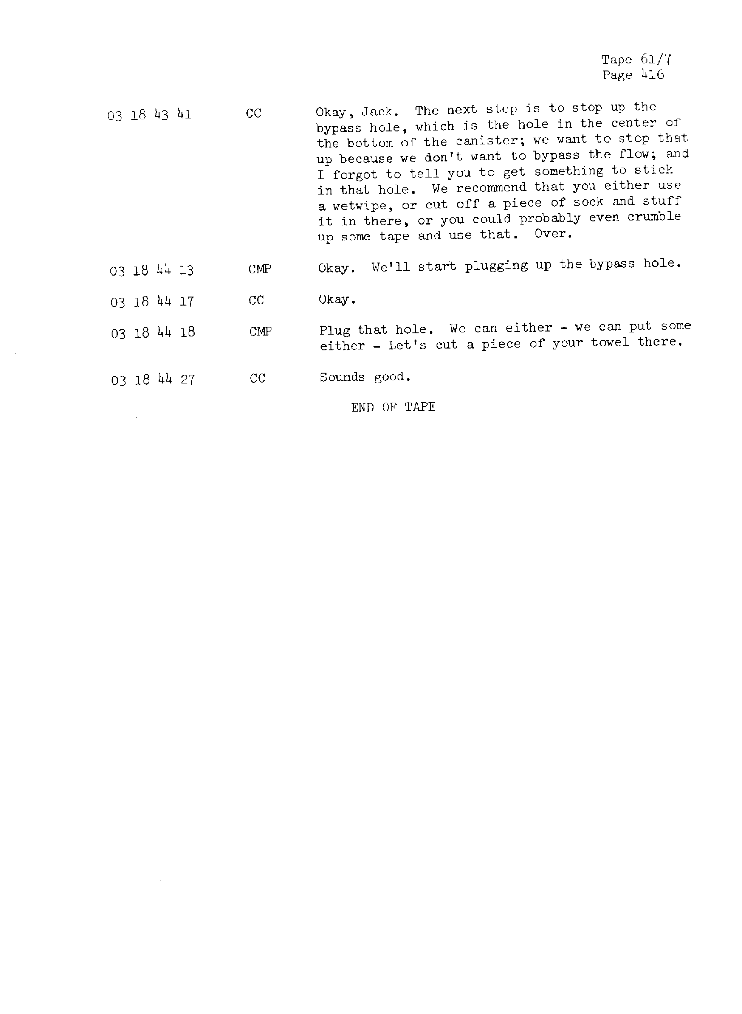 Page 423 of Apollo 13’s original transcript