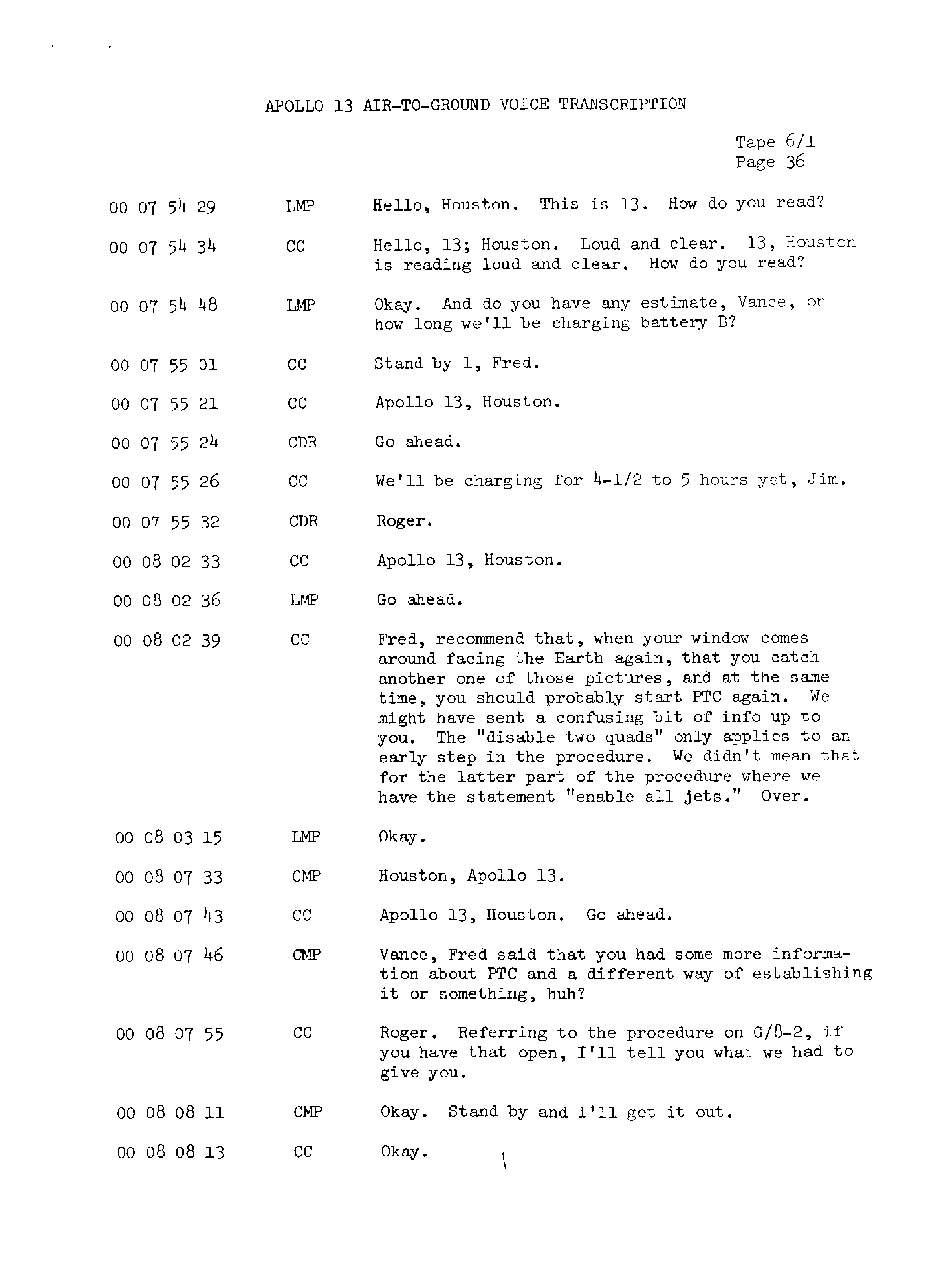Page 43 of Apollo 13’s original transcript