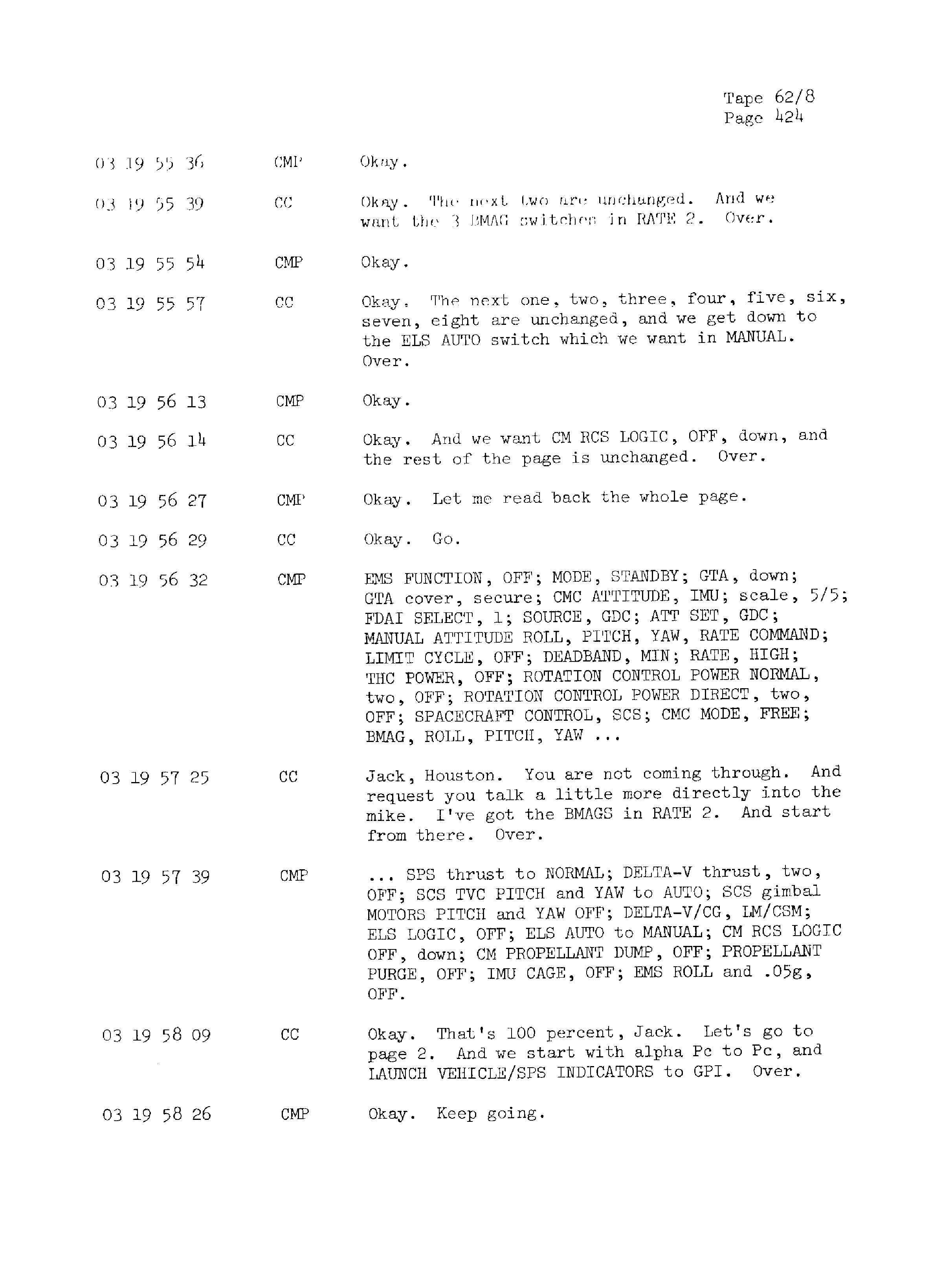 Page 431 of Apollo 13’s original transcript