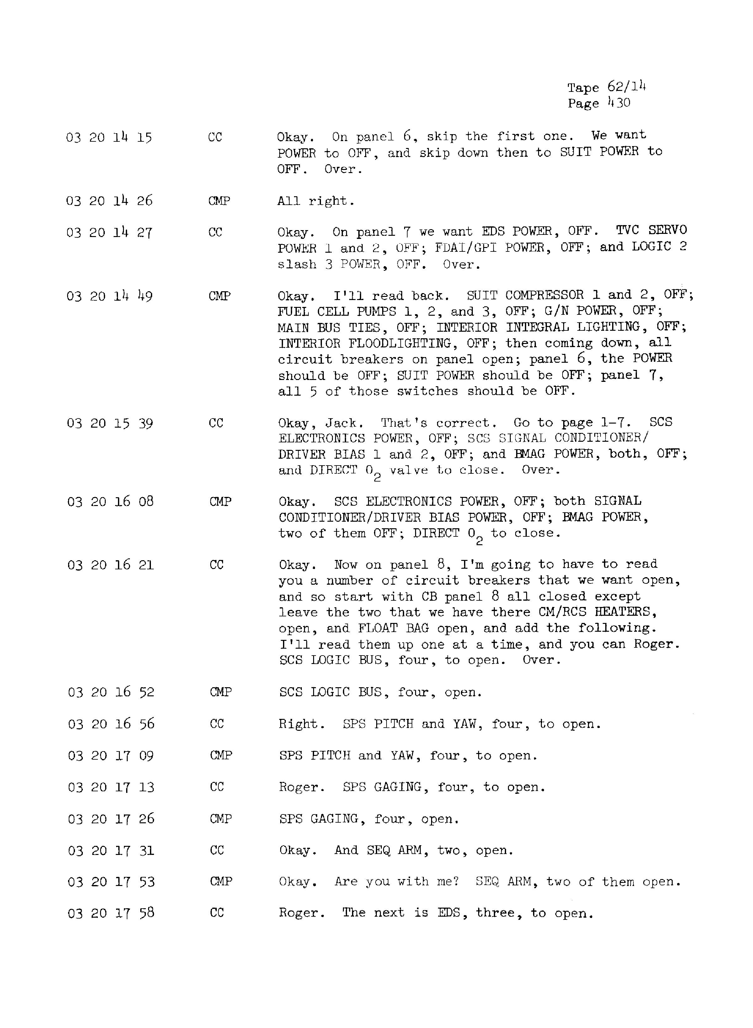 Page 437 of Apollo 13’s original transcript