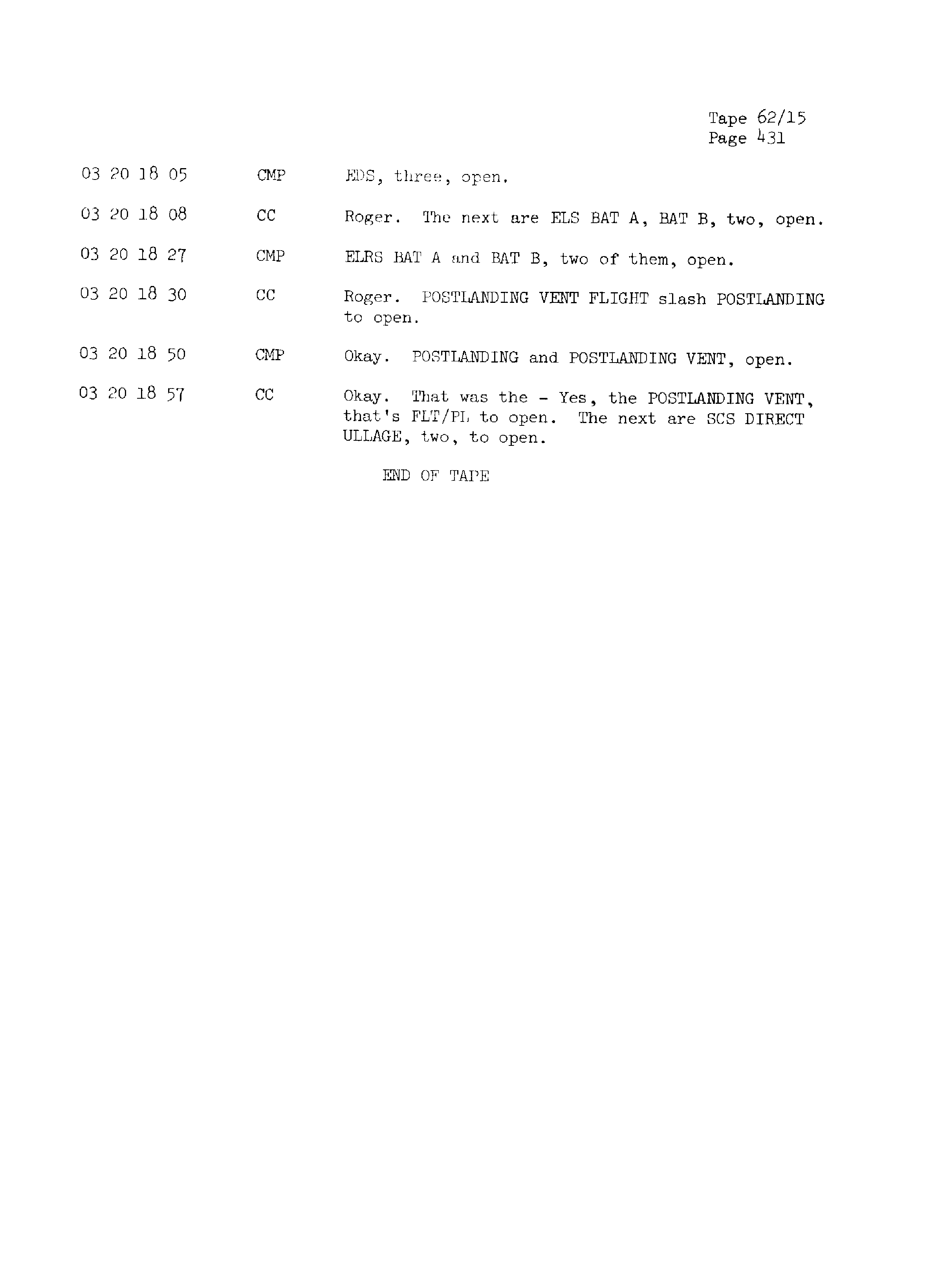 Page 438 of Apollo 13’s original transcript