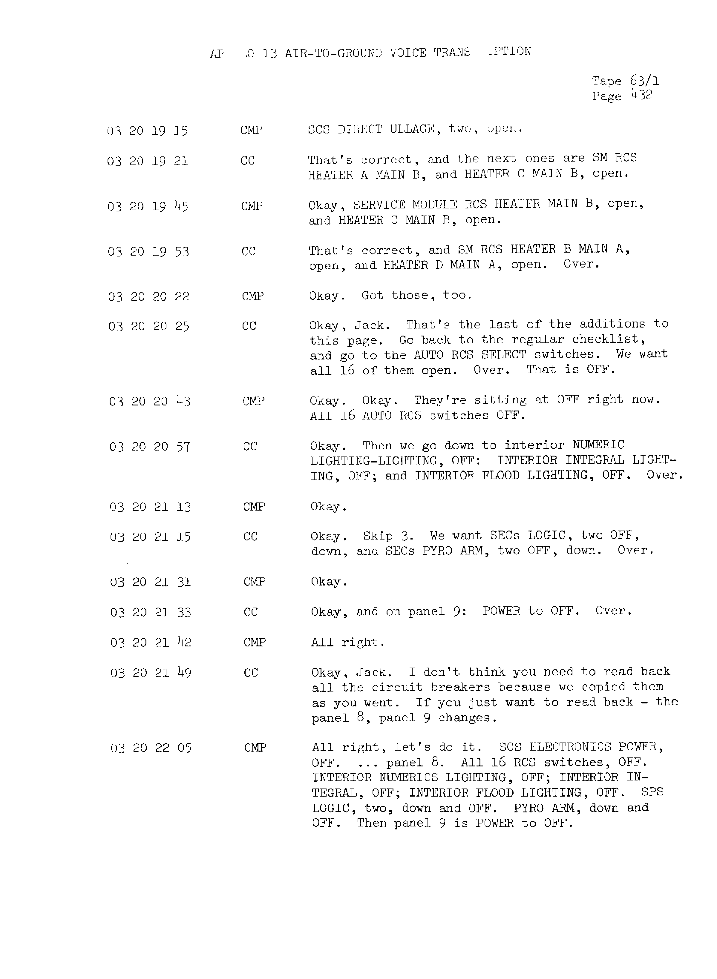 Page 439 of Apollo 13’s original transcript