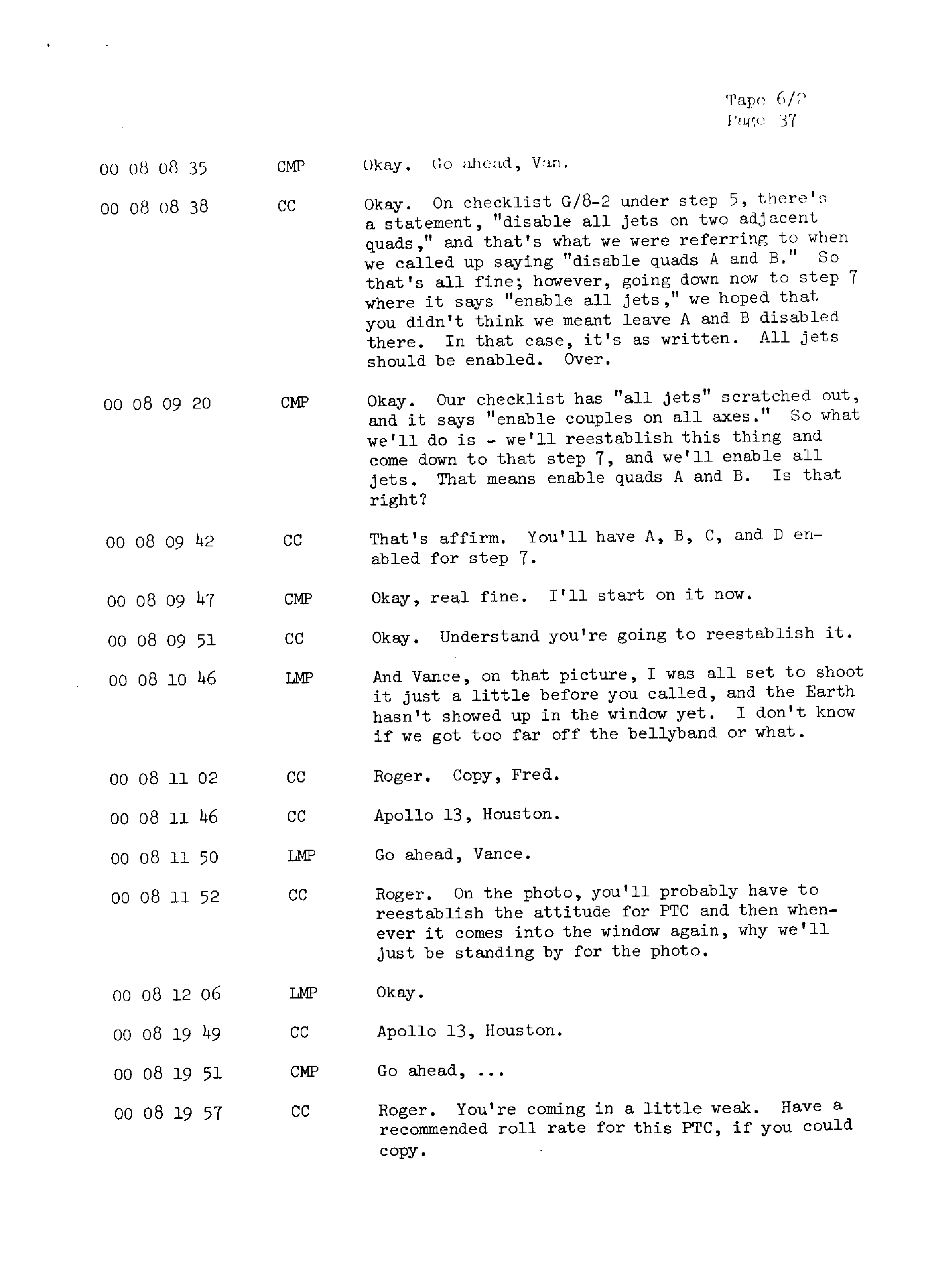 Page 44 of Apollo 13’s original transcript