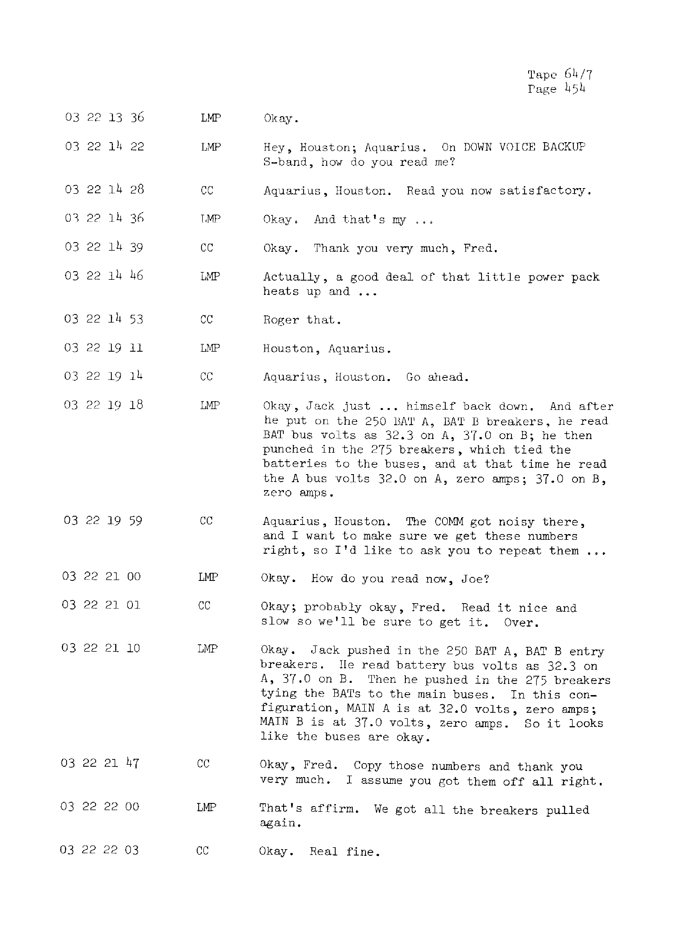 Page 461 of Apollo 13’s original transcript