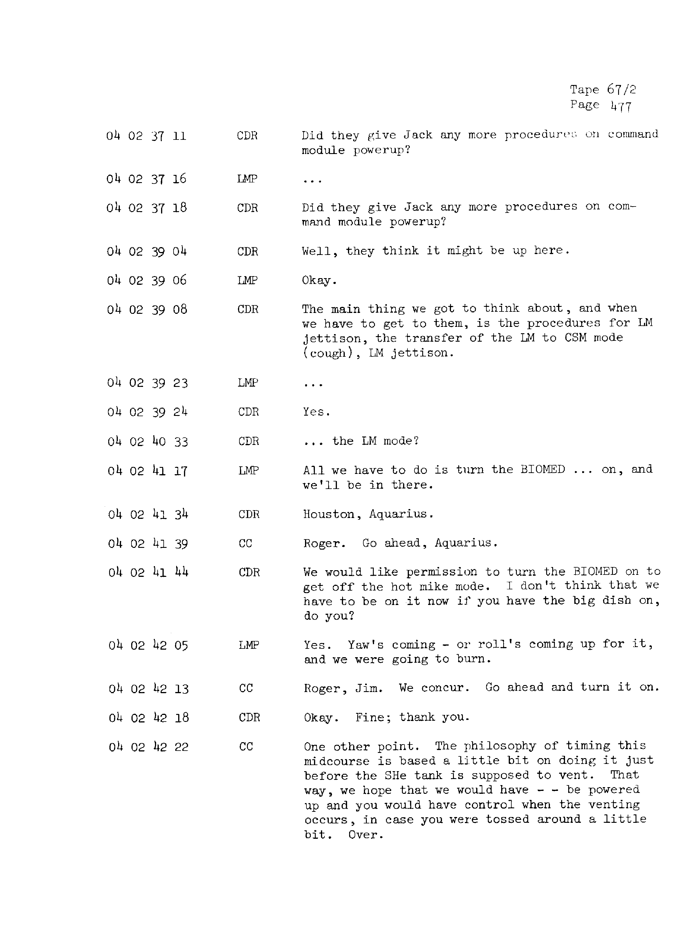 Page 484 of Apollo 13’s original transcript