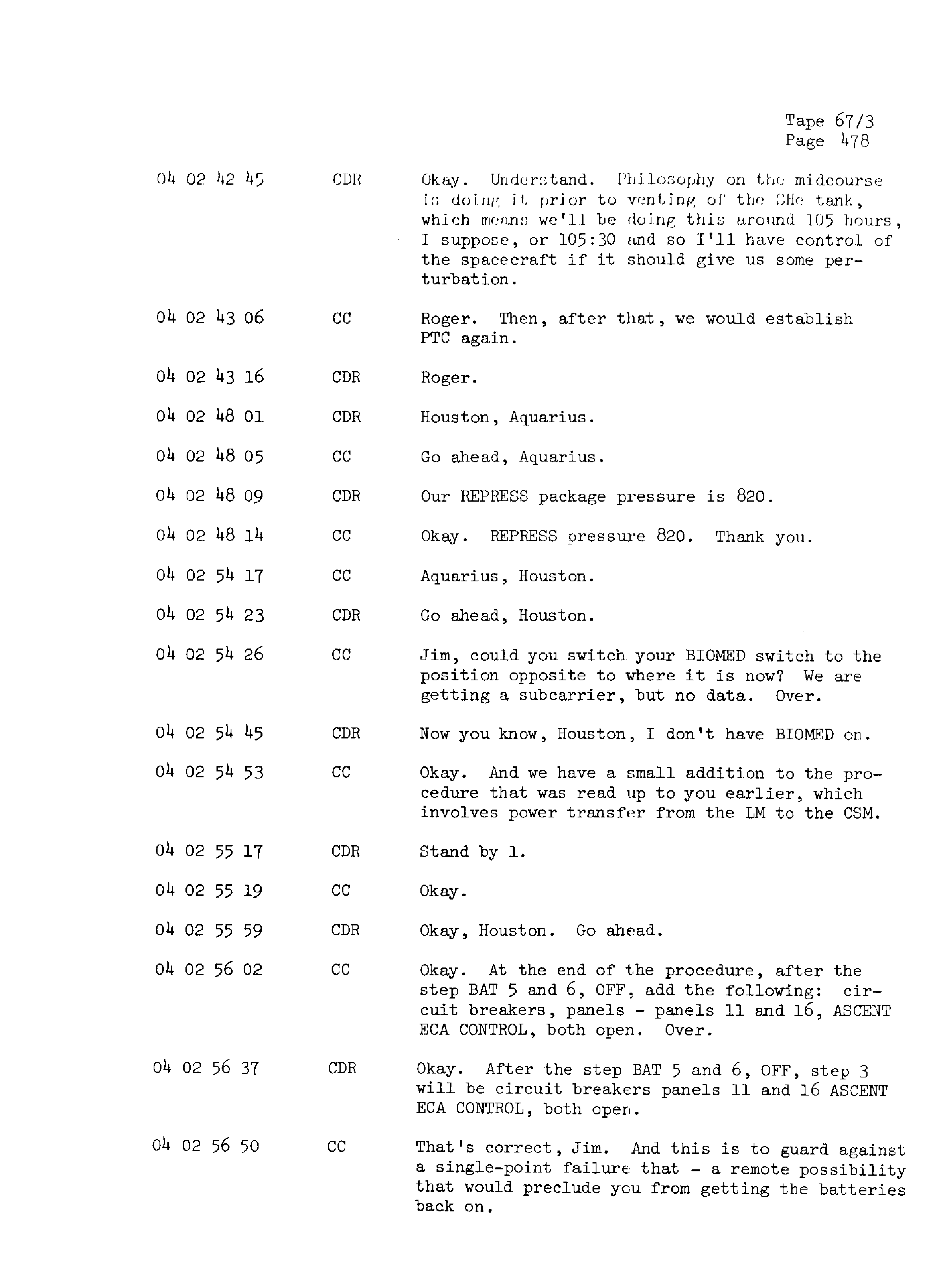 Page 485 of Apollo 13’s original transcript
