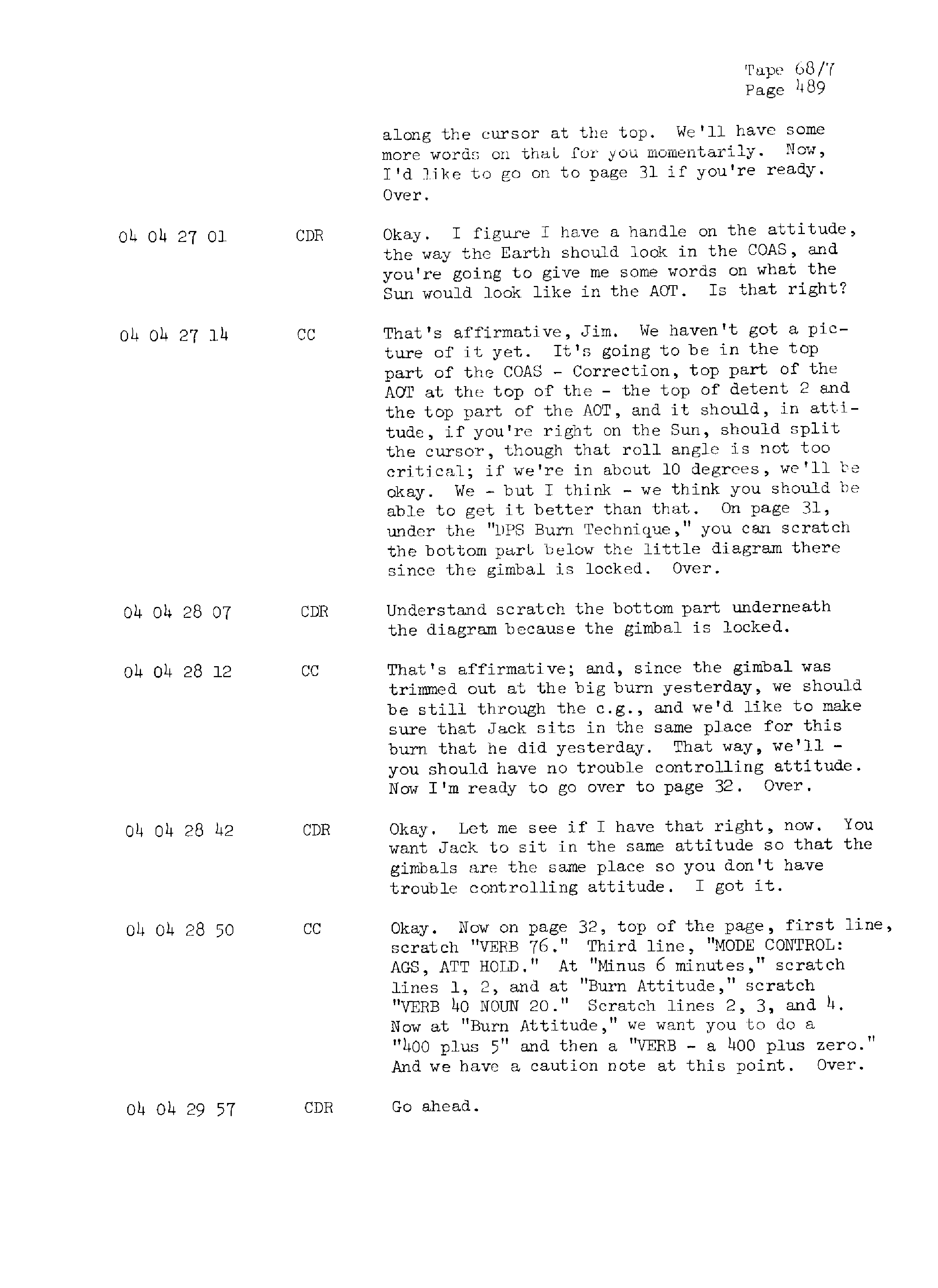 Page 496 of Apollo 13’s original transcript