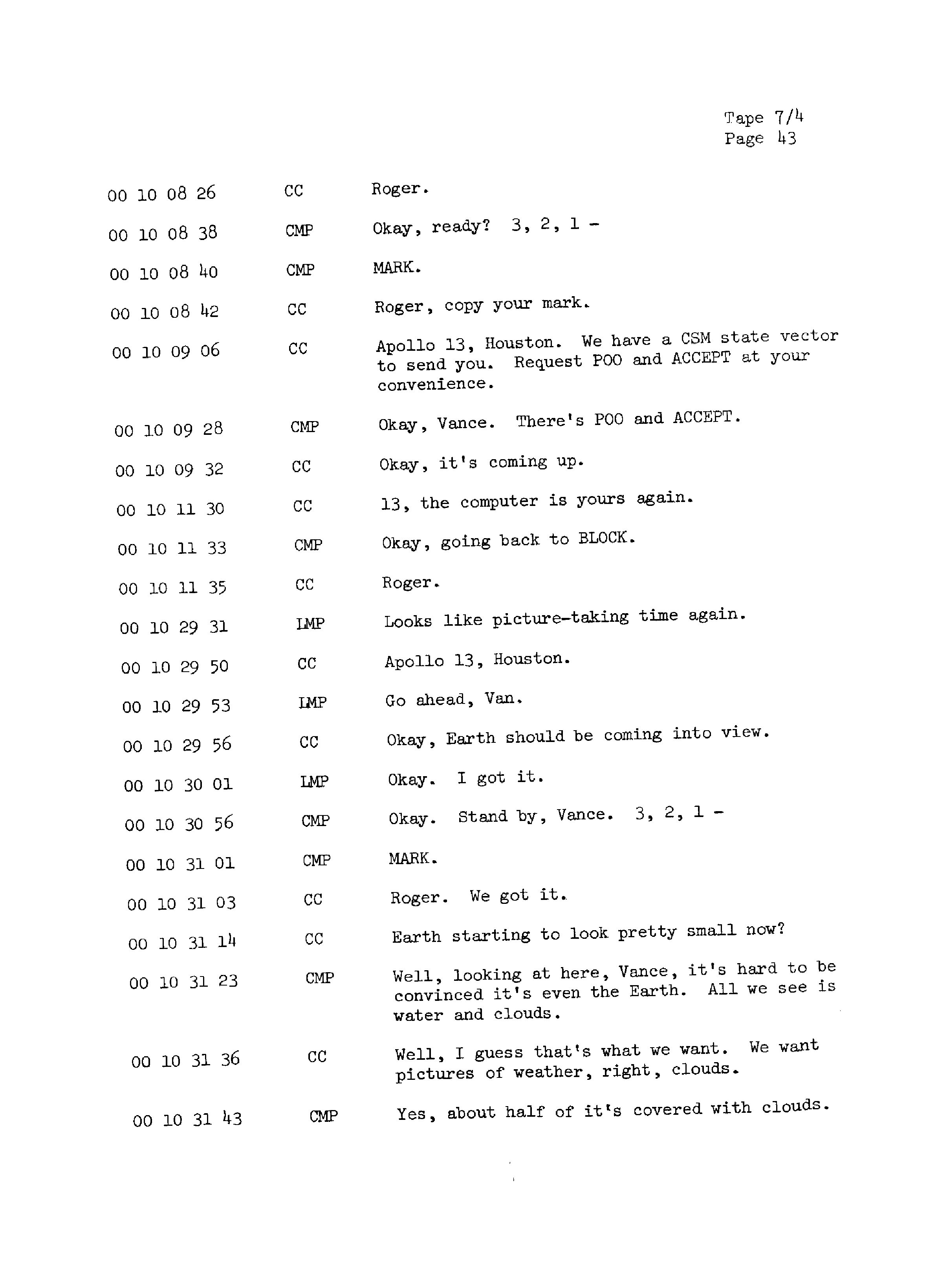 Page 50 of Apollo 13’s original transcript