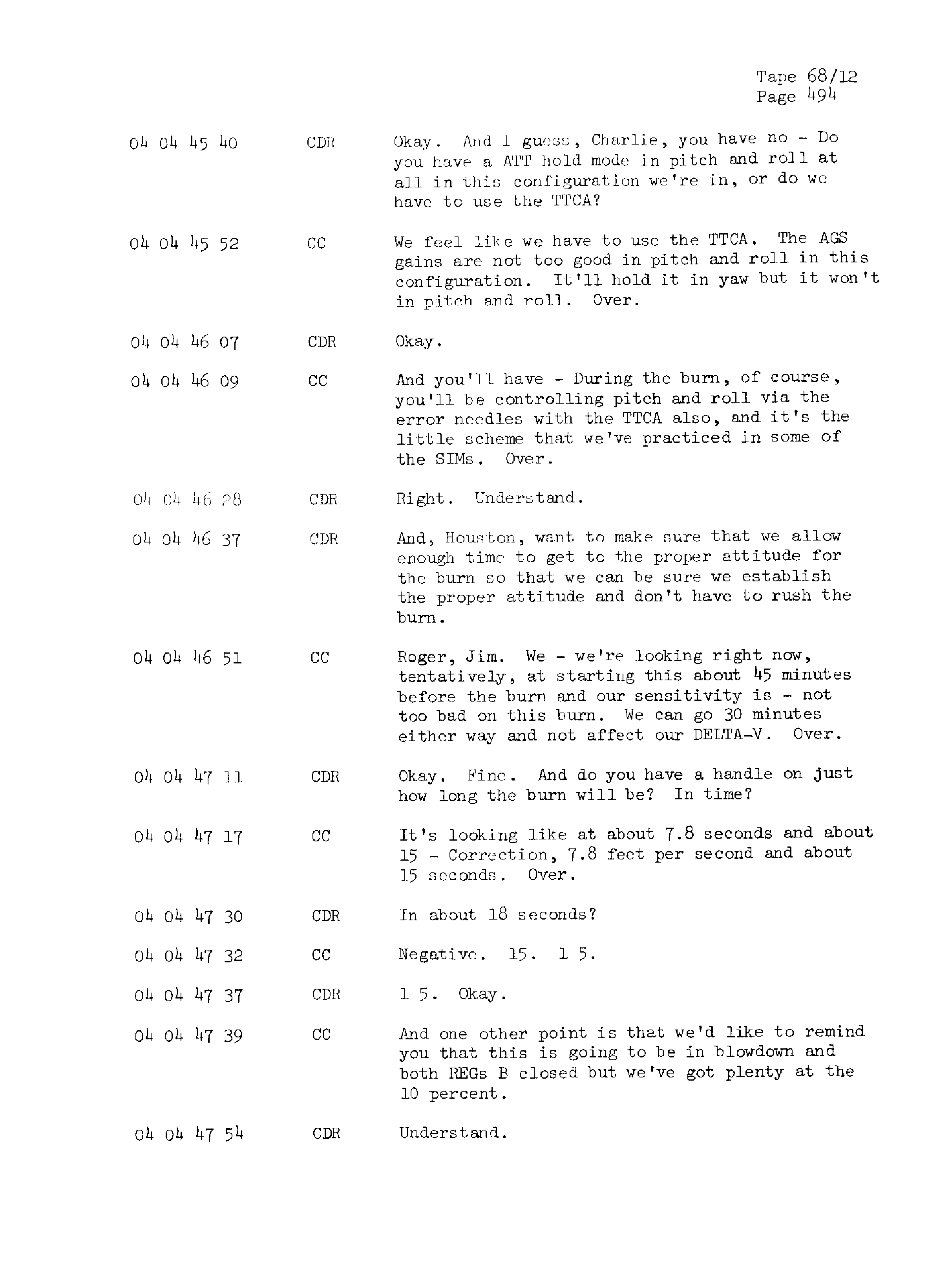 Page 501 of Apollo 13’s original transcript