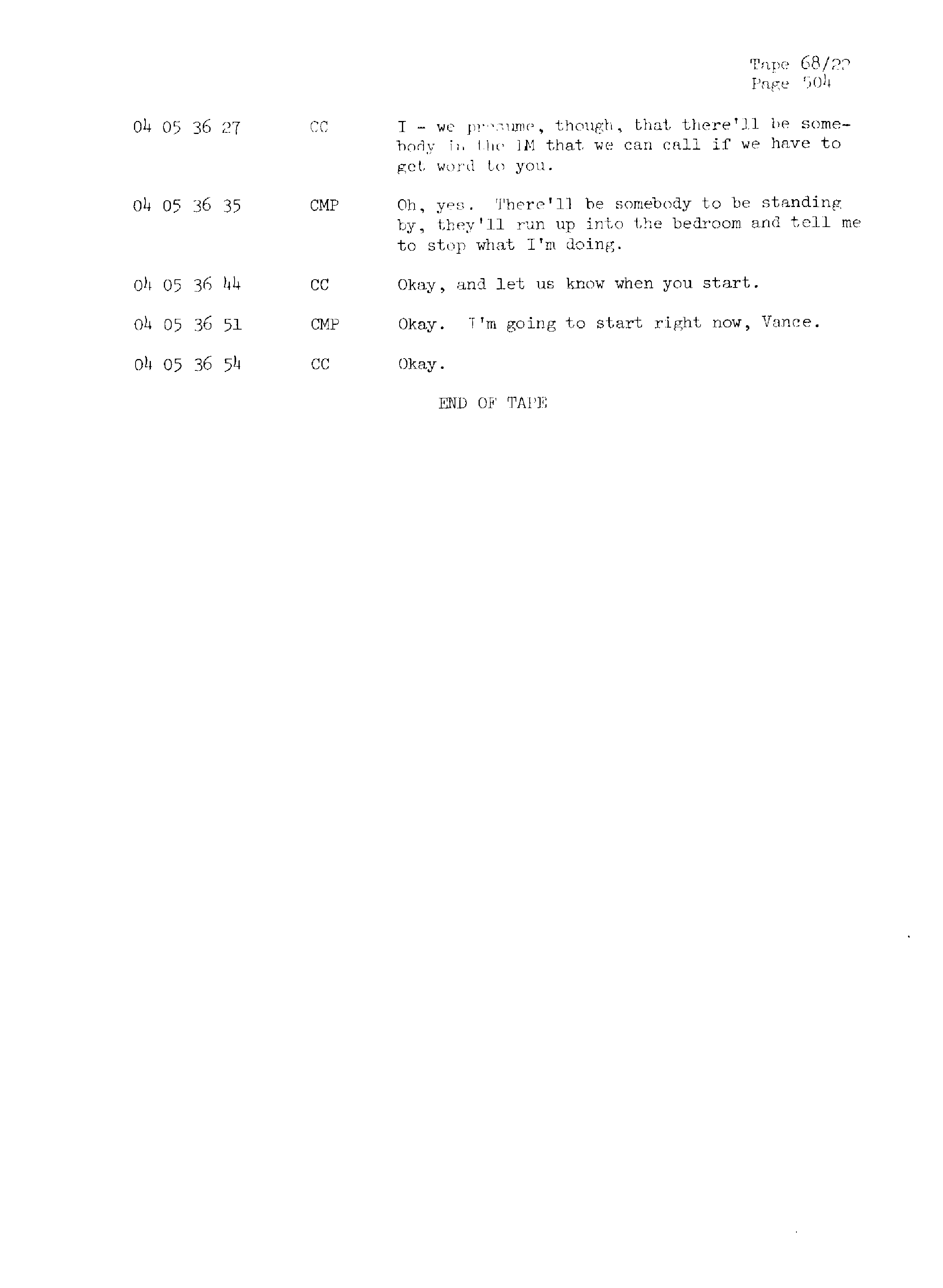 Page 511 of Apollo 13’s original transcript
