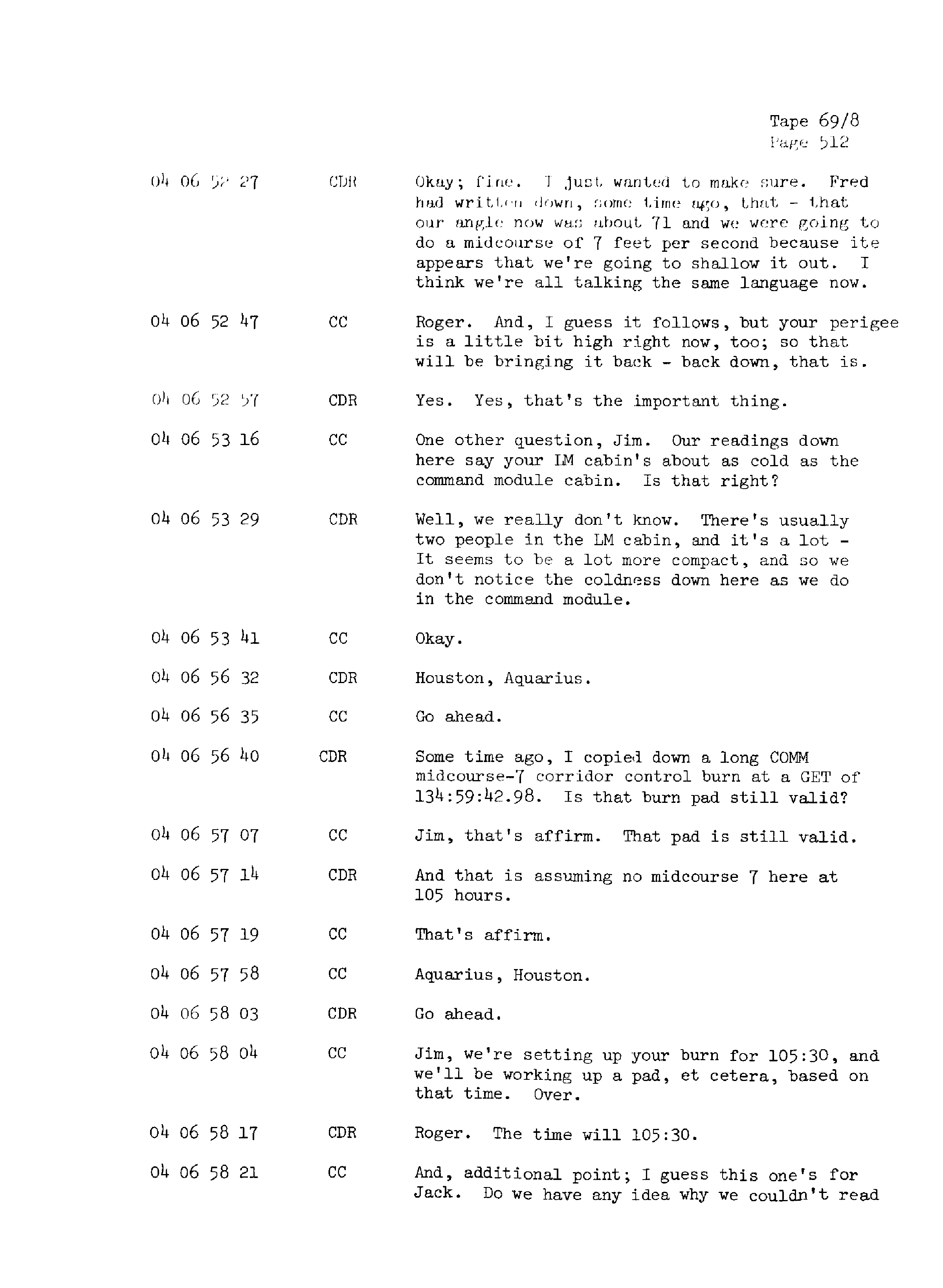 Page 519 of Apollo 13’s original transcript